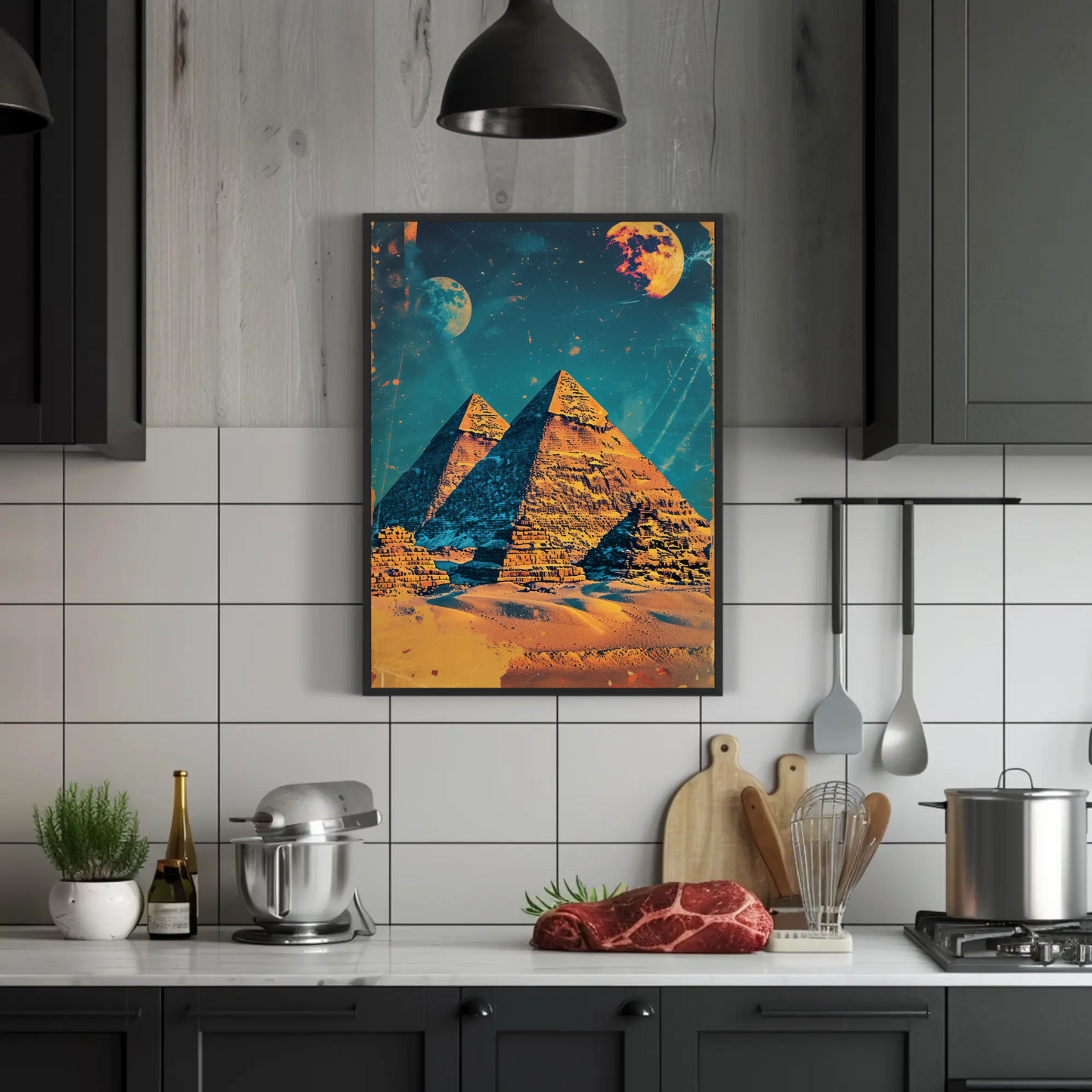 Pyramids of Giza Vintage Travel Poster