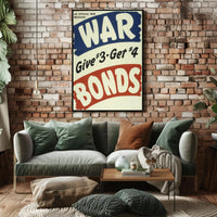 WAR BONDS Vintage Design Poster WWII Poster