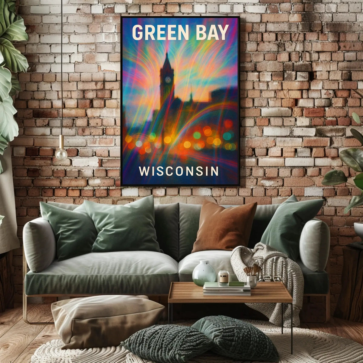 Green Bay Wisconsin Scenic Minimalist Wanderlust Poster