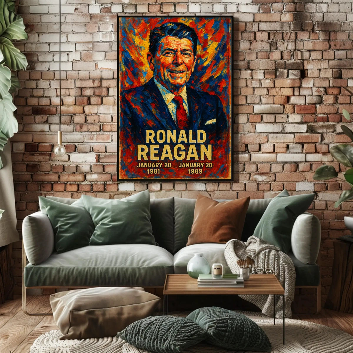Ronald Reagan 40th President of the United States Glitch Hop Art Poster