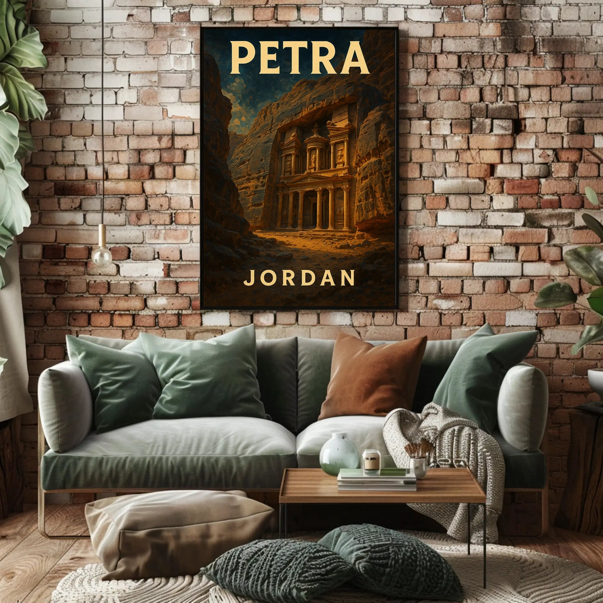 Petra Exploration Art Nouveau Vintage Travel Poster