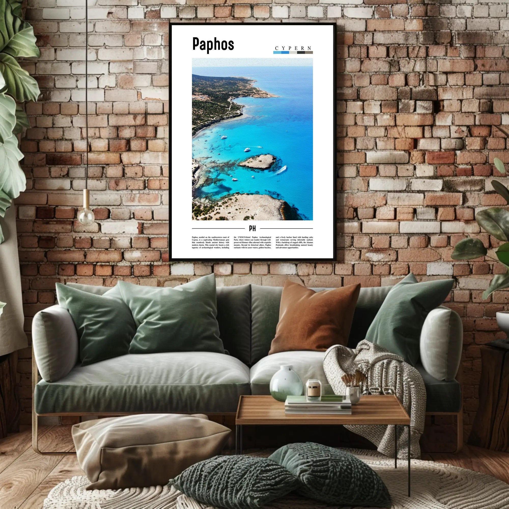 Paphos Coastal Paradise: Stunning Travel Poster PosterGoat