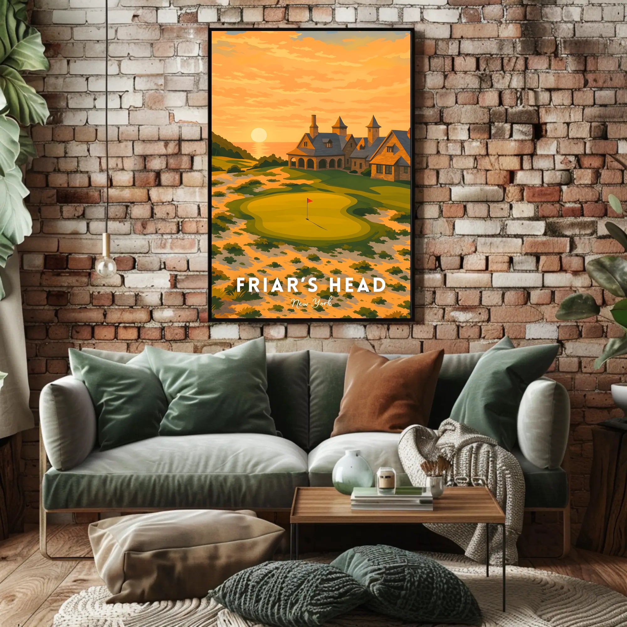 Serene Golf Course Sunset Artistic Sports Poster