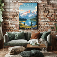 Serene Majesty of Glacier National Park Poster