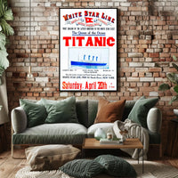 Titanic Grand Inaugural Voyage Poster Vintage Wall Art