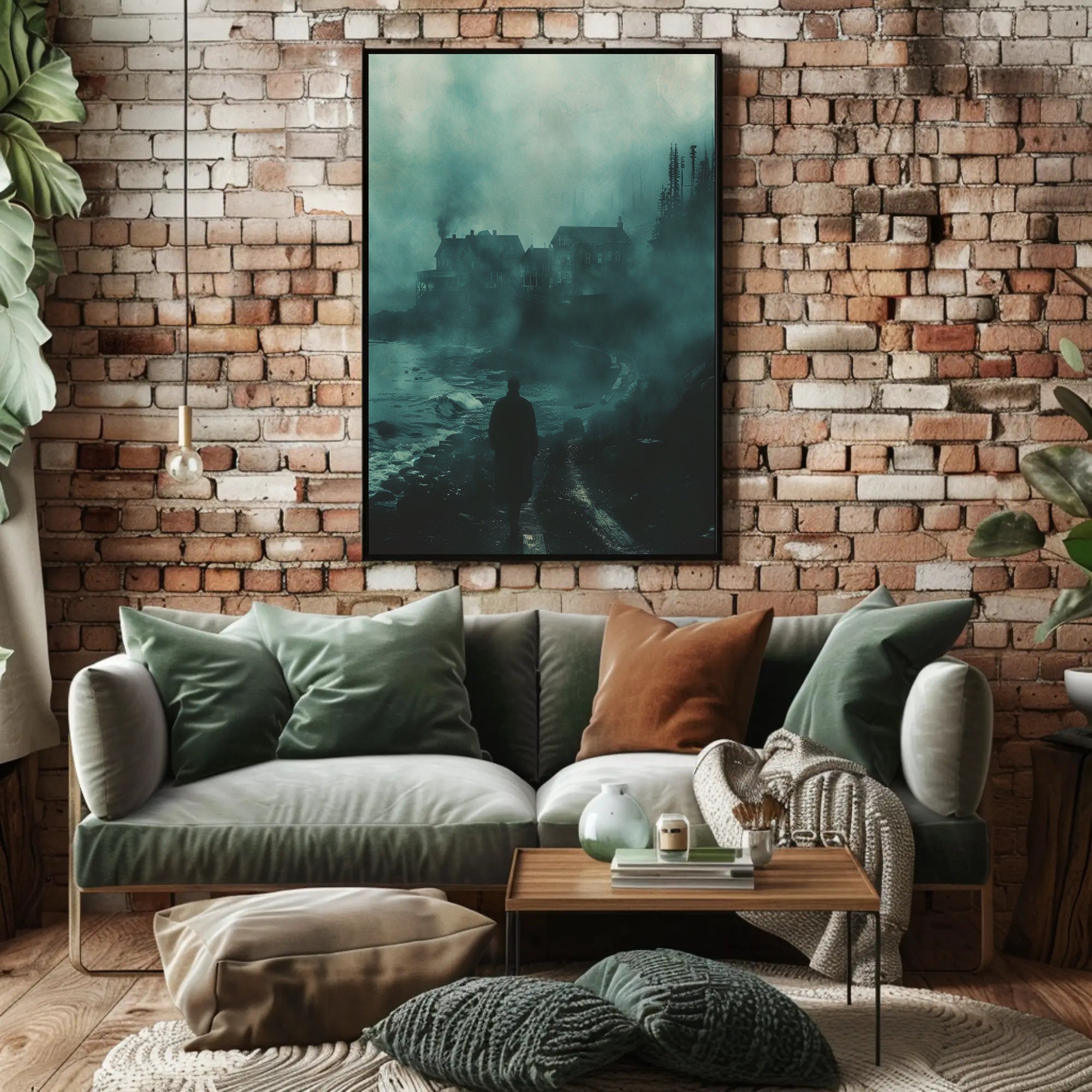 Moody Coastal Village Thriller Noir Movie Poster PosterGoat