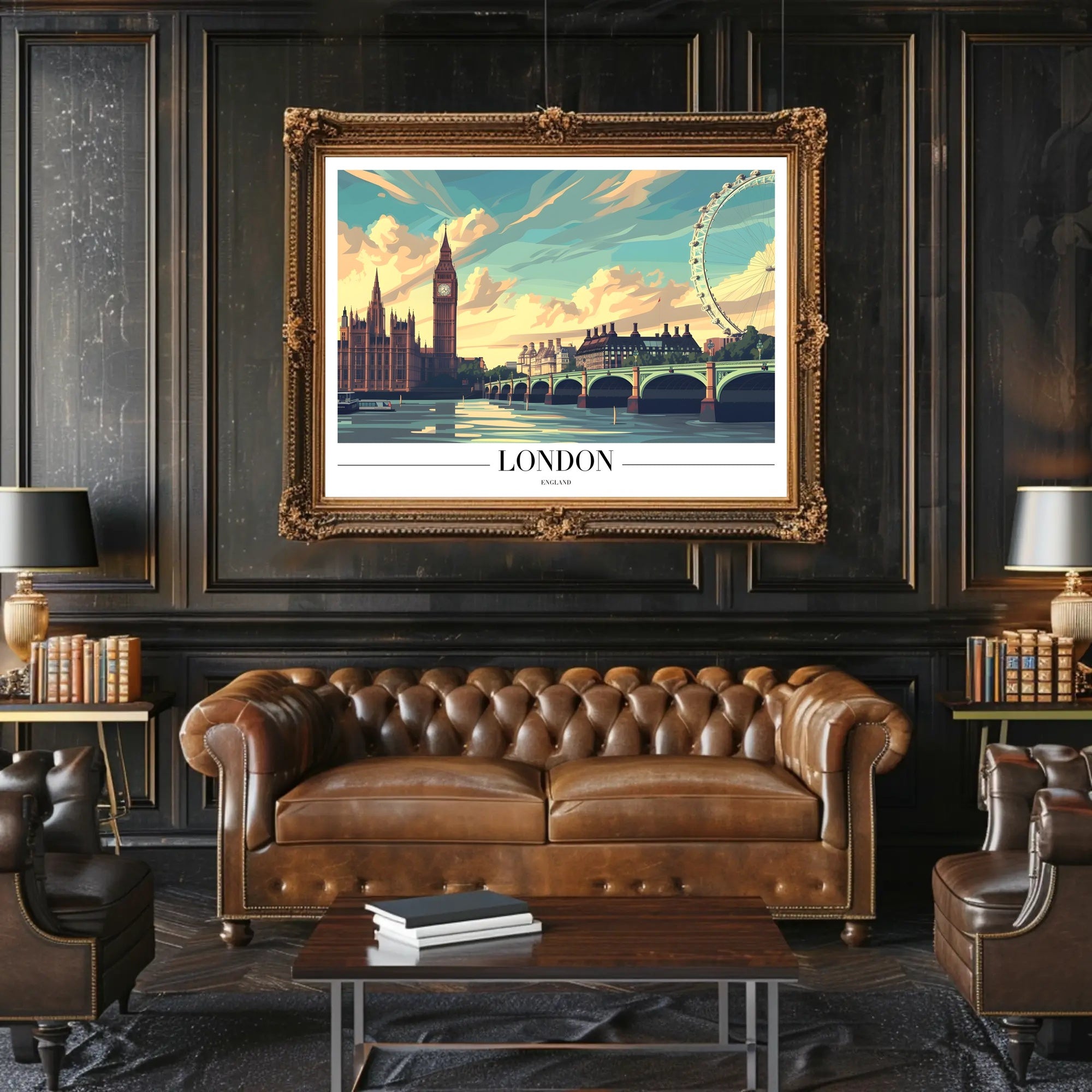 London's Iconic Landmarks Explored in Urban Cityscape Poster