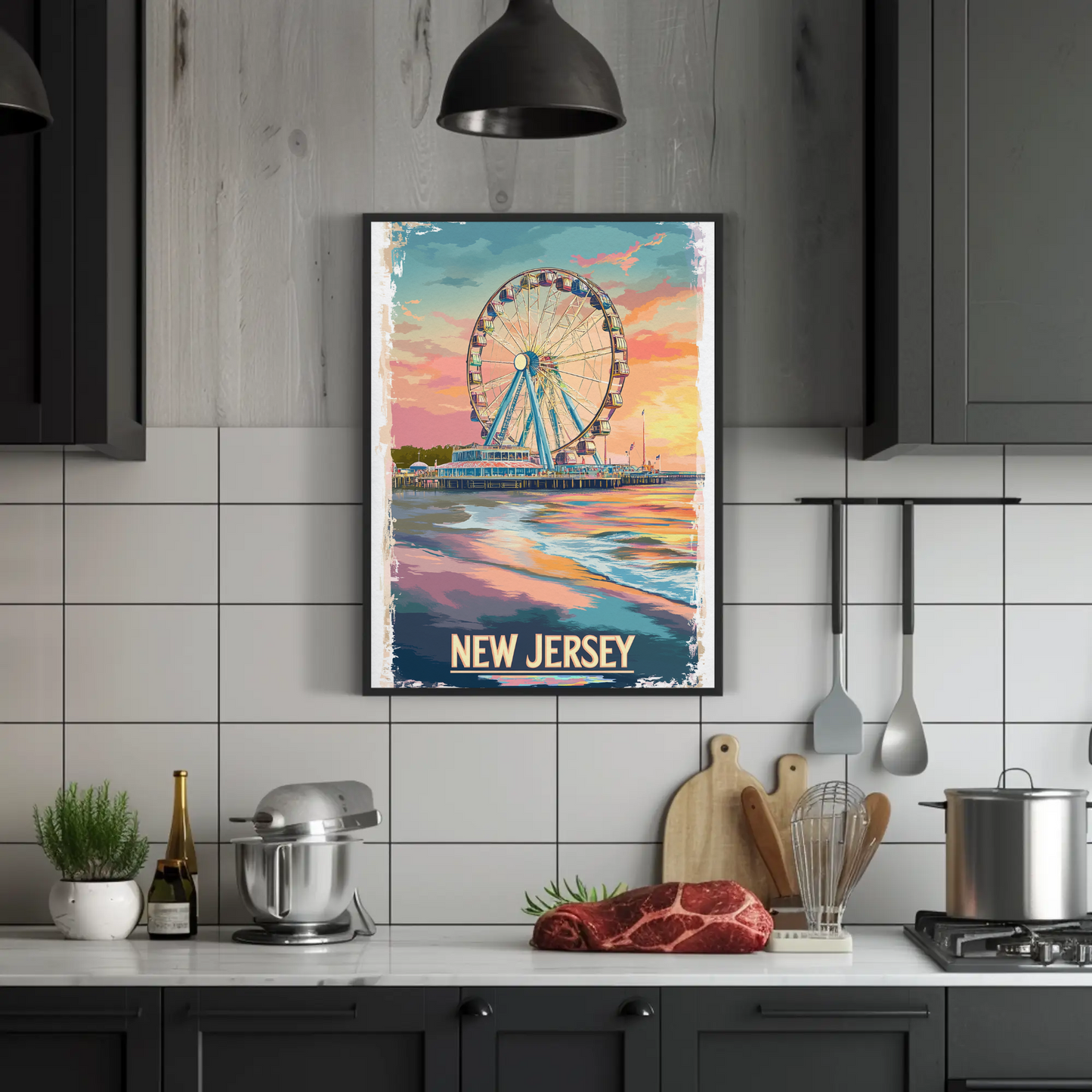 New Jersey Boardwalk Vintage Poster