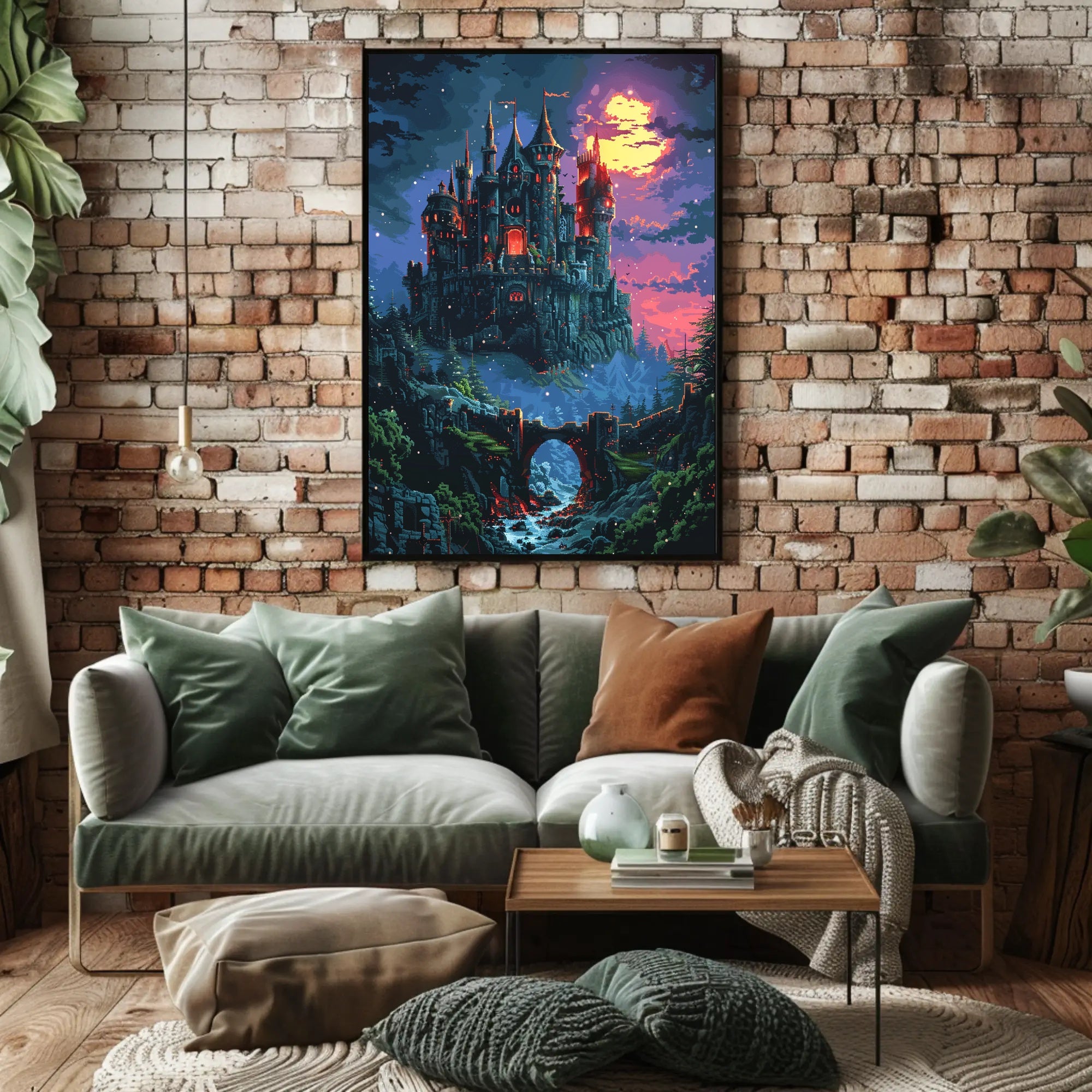 Enchanted Castle at Dusk Wall Art Poster Print PosterGoat