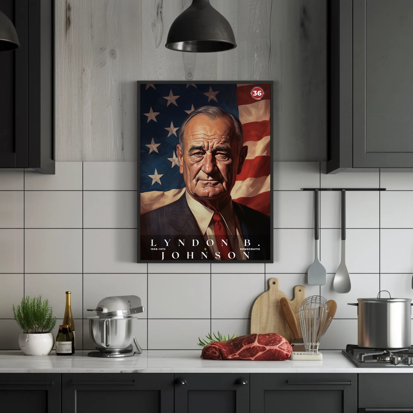 Lyndon Johnson 36th President Of The United States Portrait