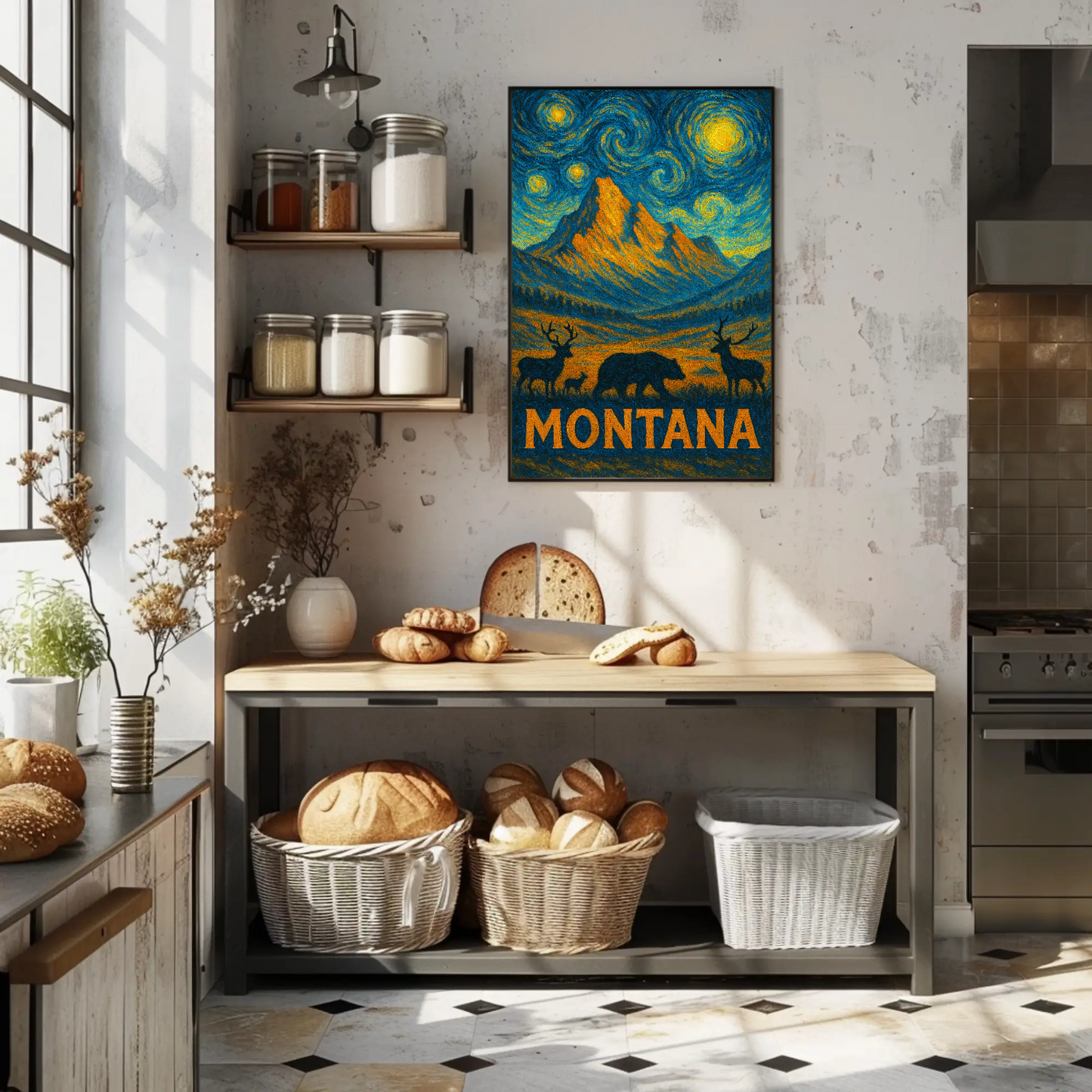 Montana Starry Night Poster