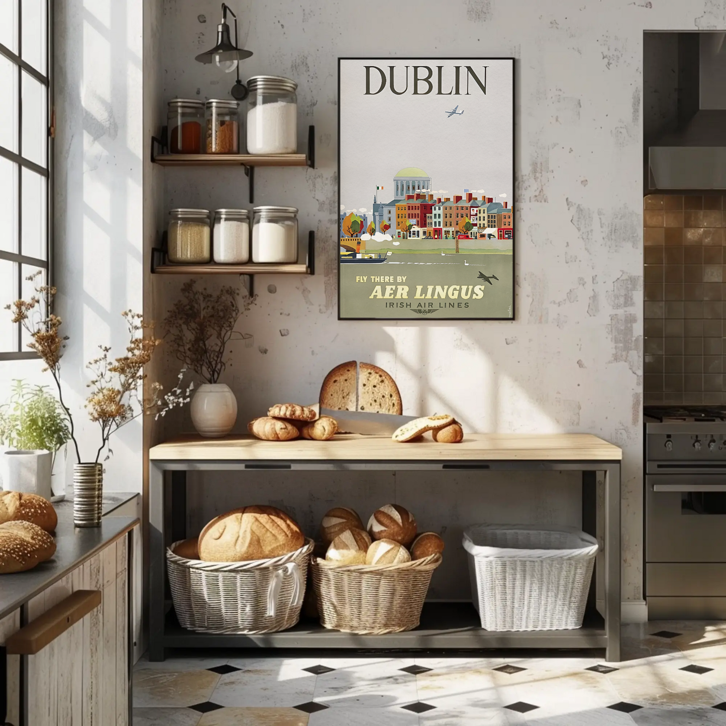 Vintage Poster - Dublin City by Aer Lingus