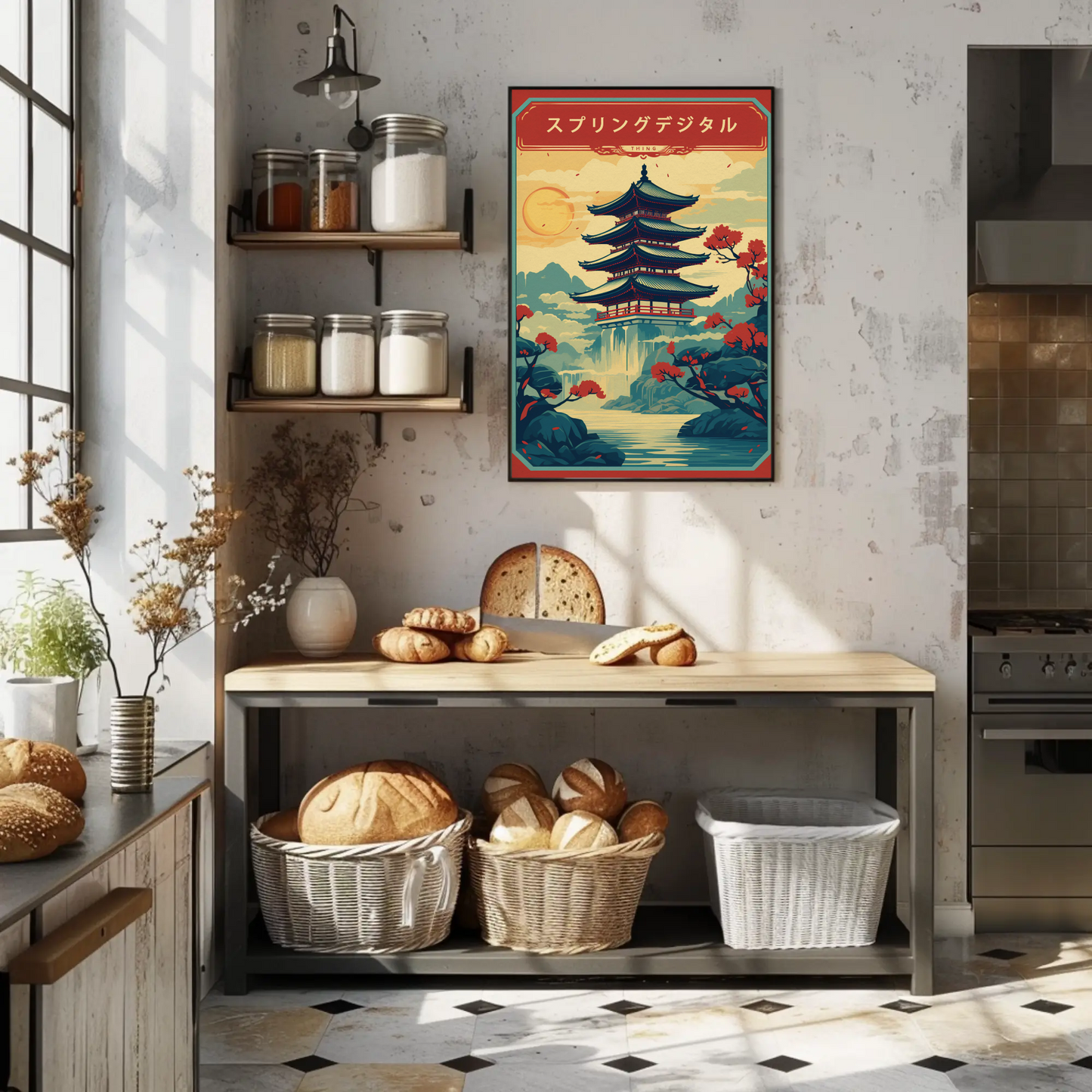 Japan Pagoda Vintage Travel Poster