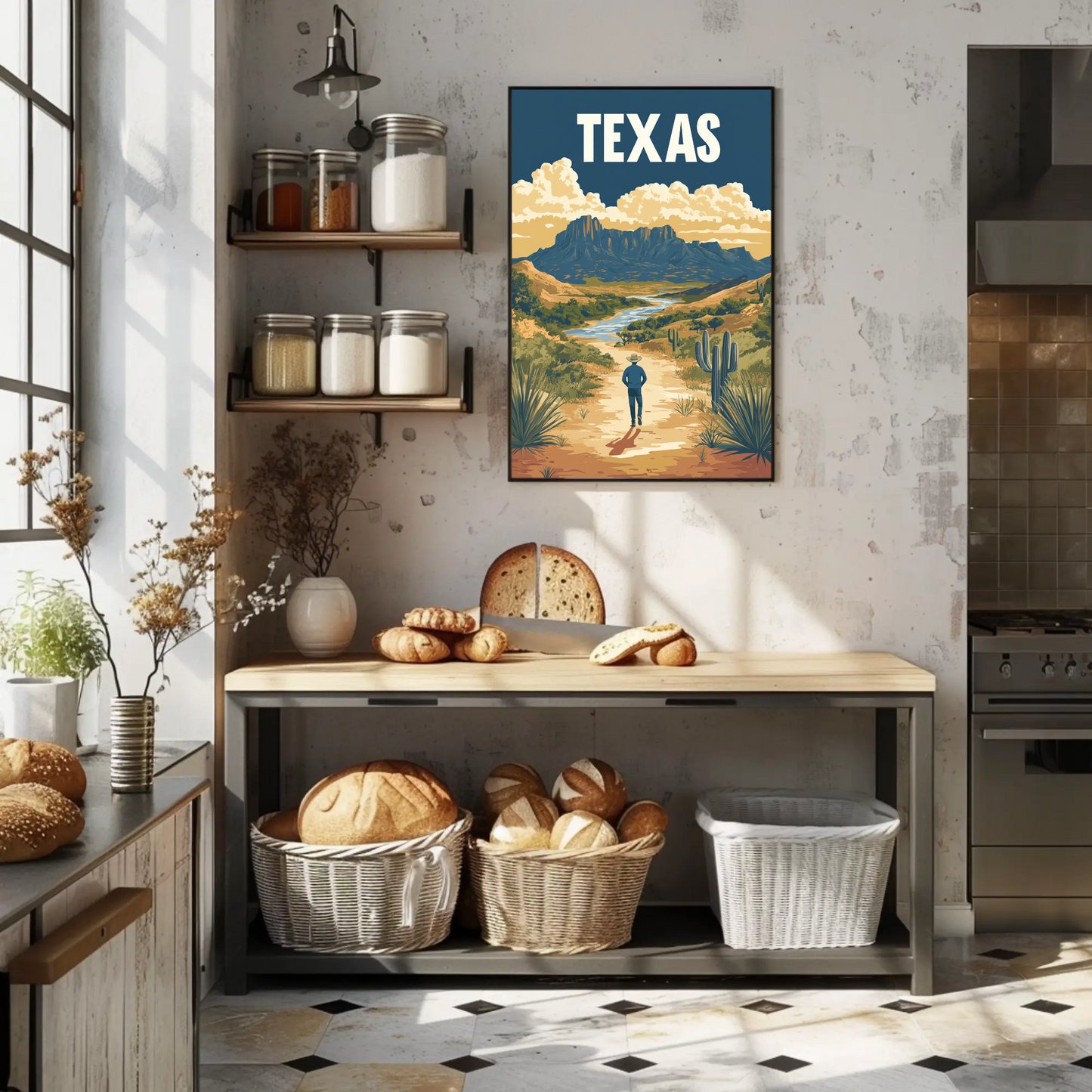 Texas Vintage Poster - Western Landscape