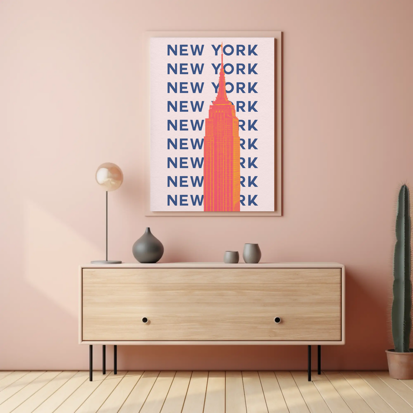 New York Empire State Poster Retro Travel Poster