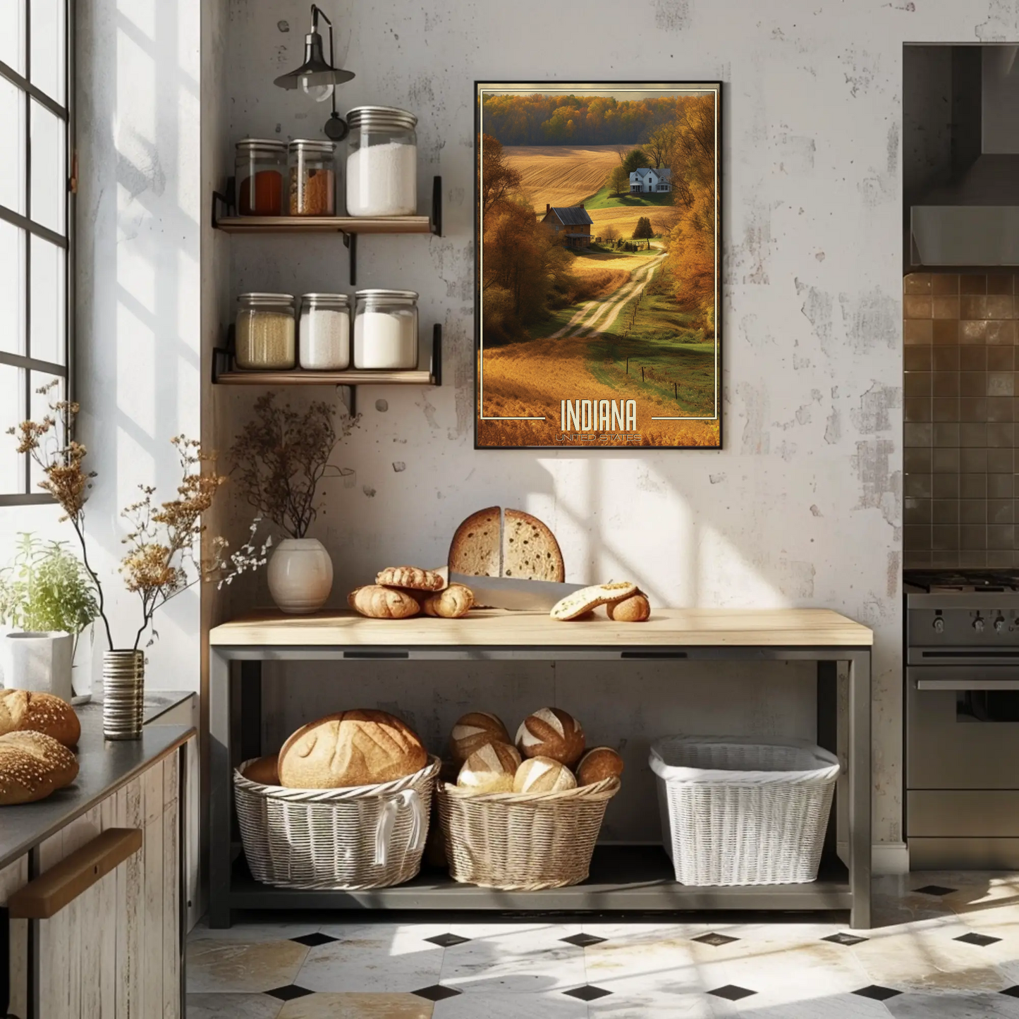 Indiana Farm Vintage Poster