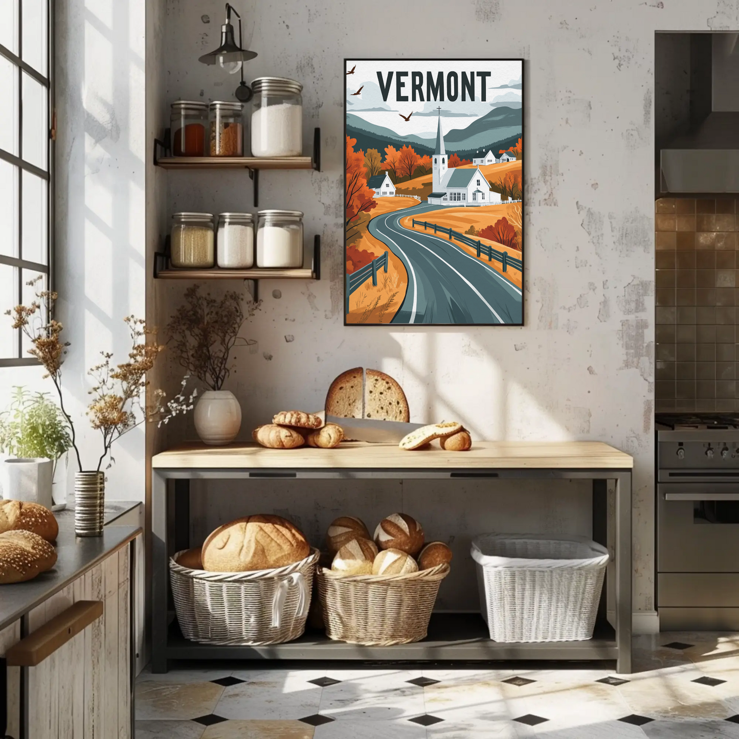 Vermont Vintage Poster - Fall Countryside