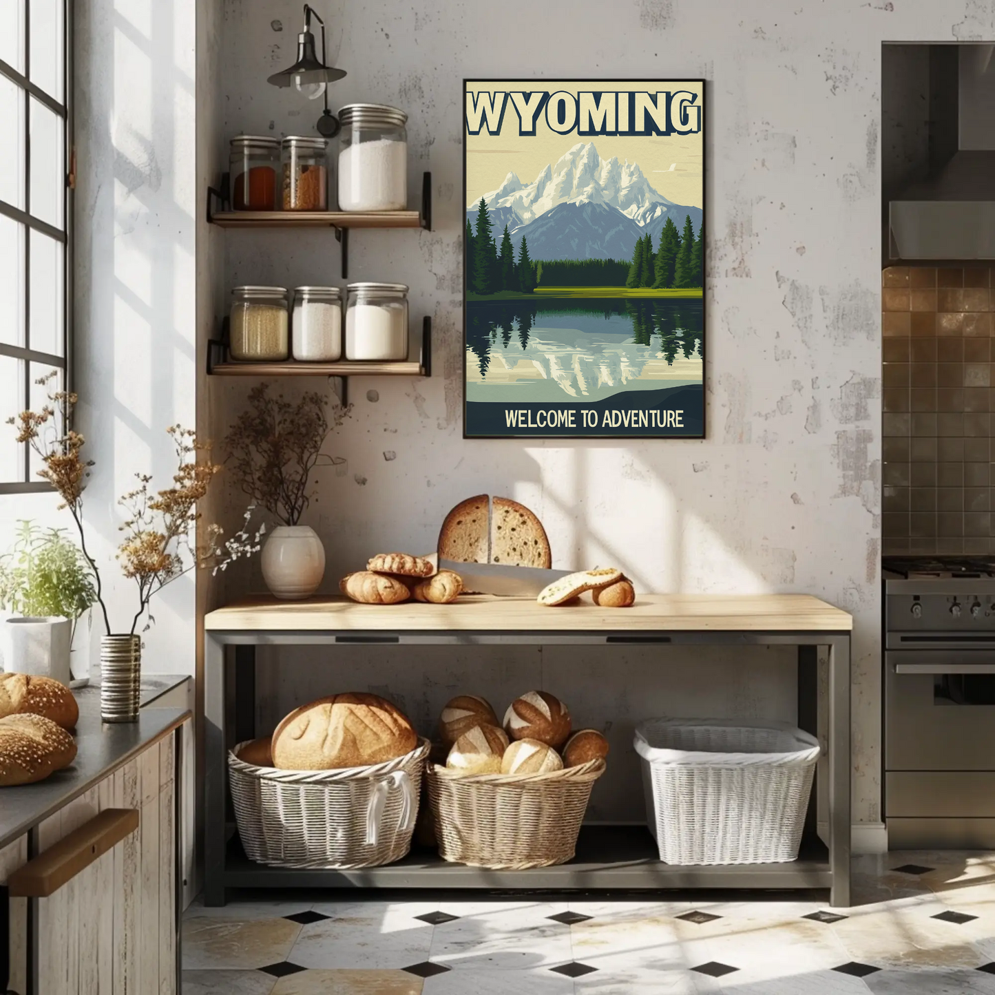 Wyoming Adventure Vintage Poster