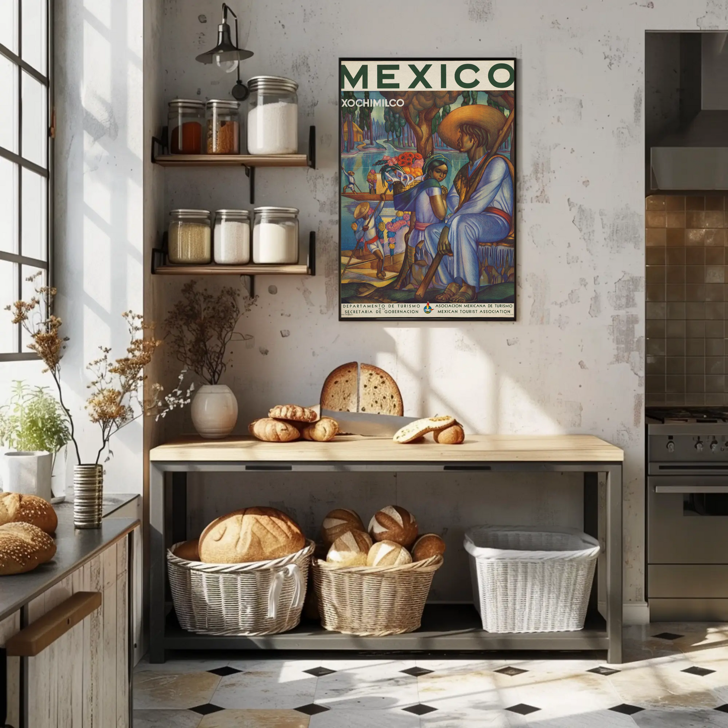 Xochimilco Vintage Poster Mexico Travel