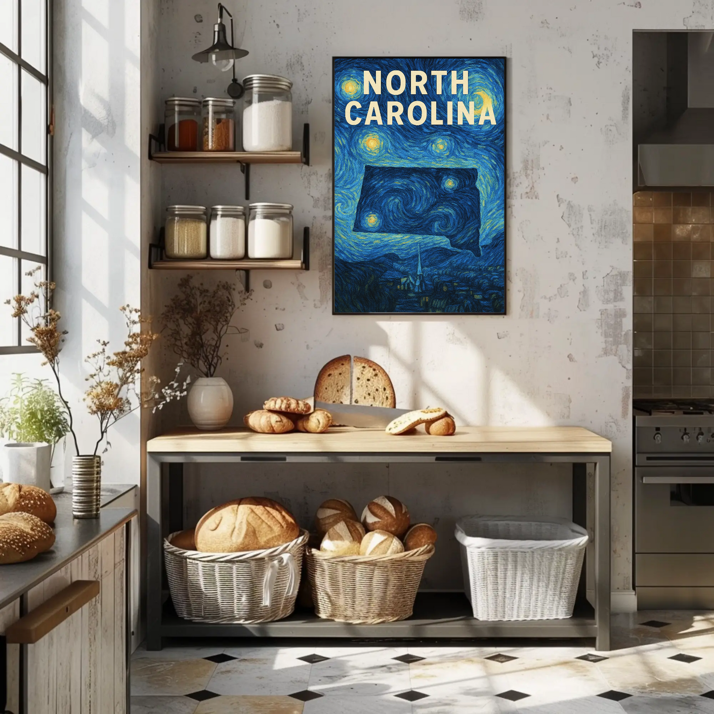 North Carolina Starry Night Poster