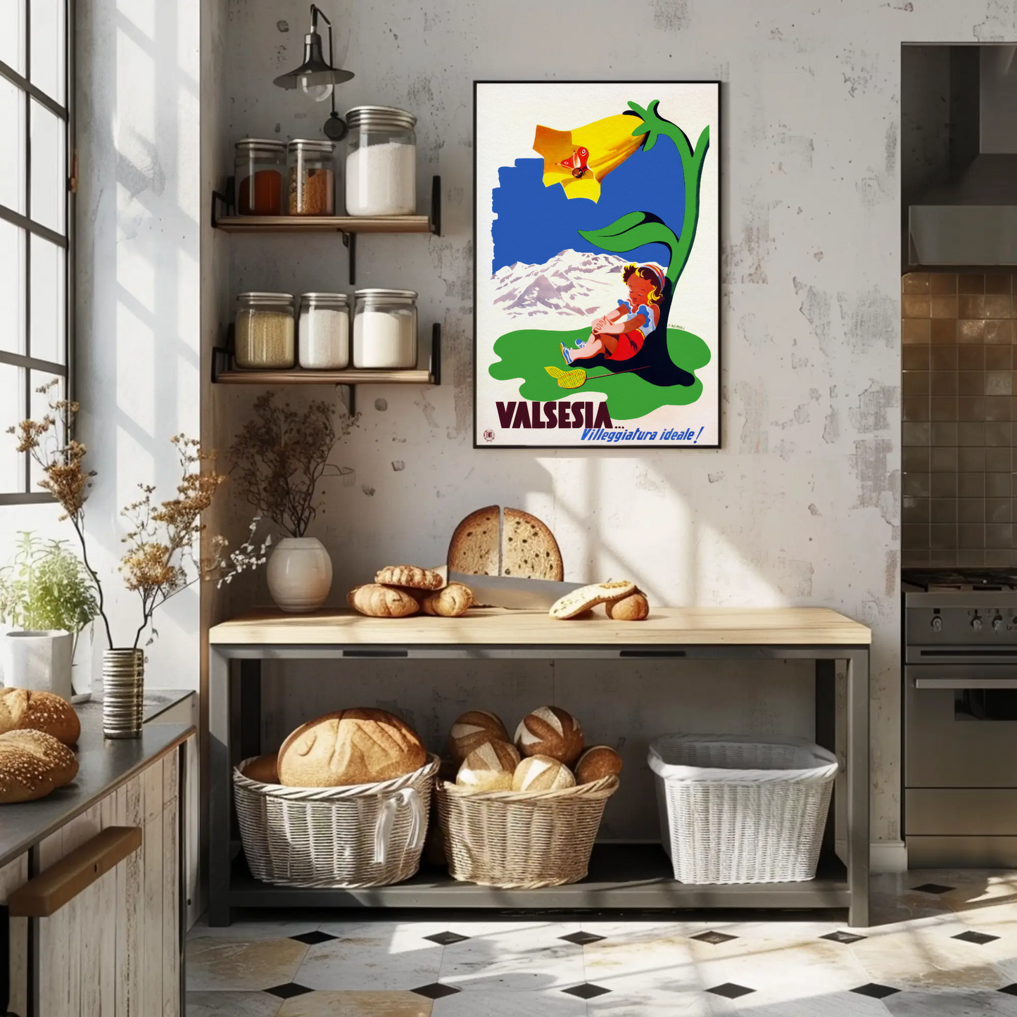 Valsesia Vintage Poster Ideal Vacation