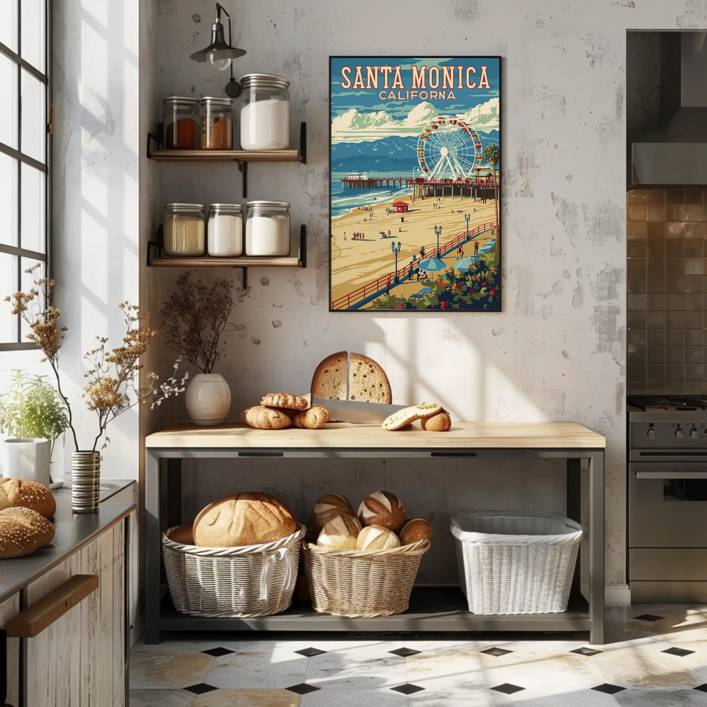 Santa Monica California Vintage Poster