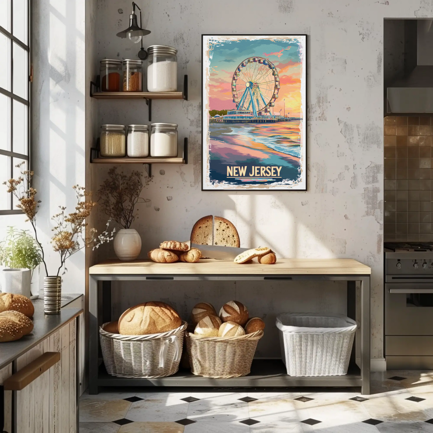 New Jersey Boardwalk Vintage Poster