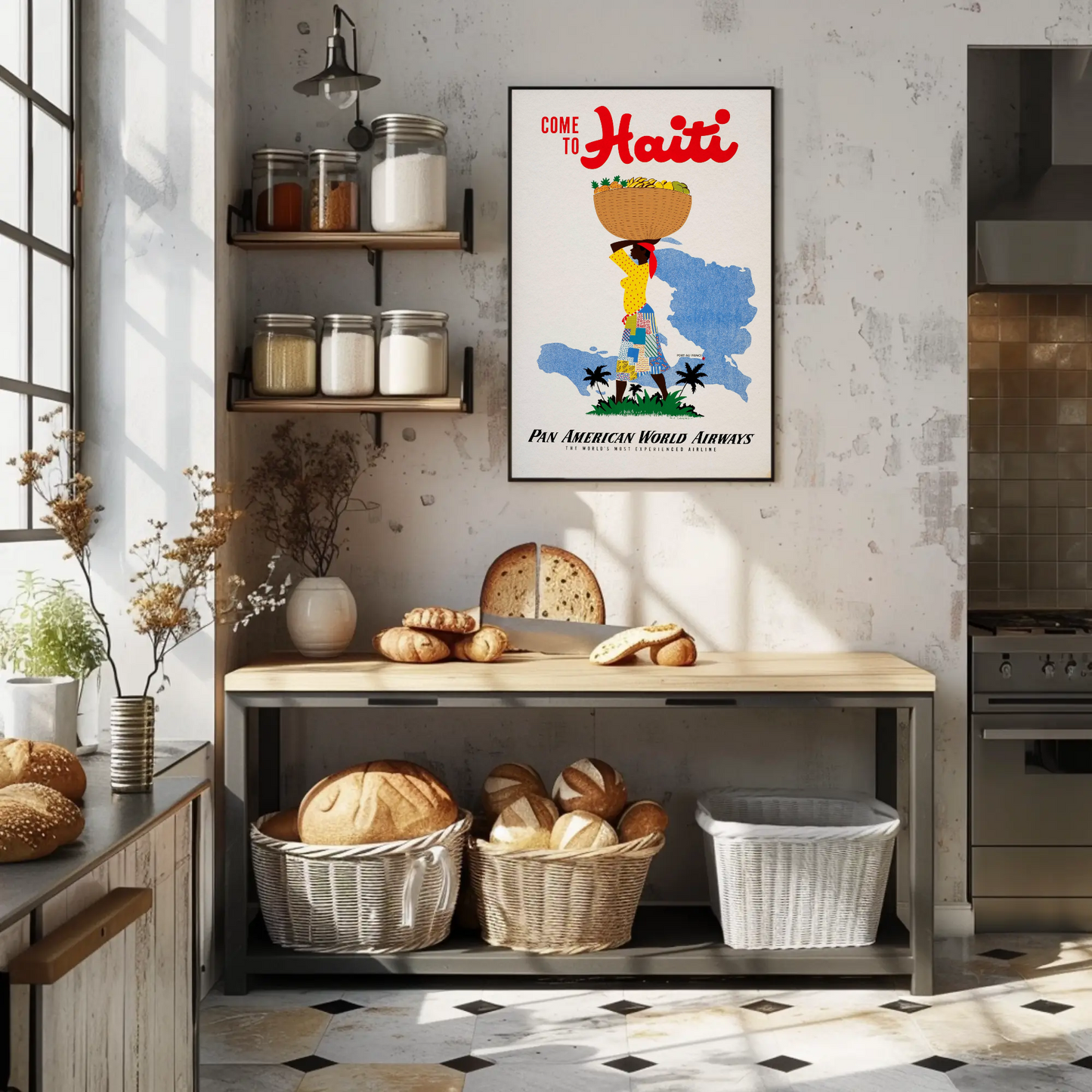 Haiti Fruit Basket Vintage Poster