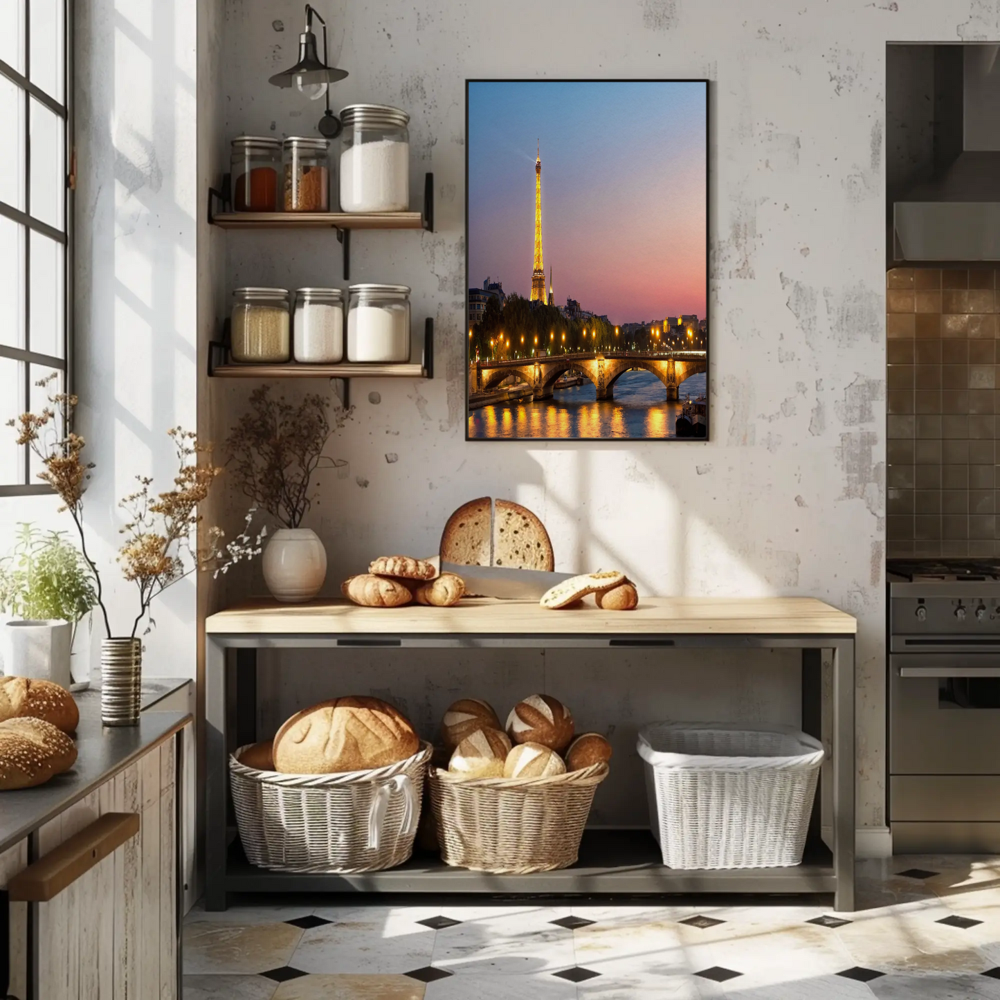 Eiffel Tower at Sunset – Bridge and Lights