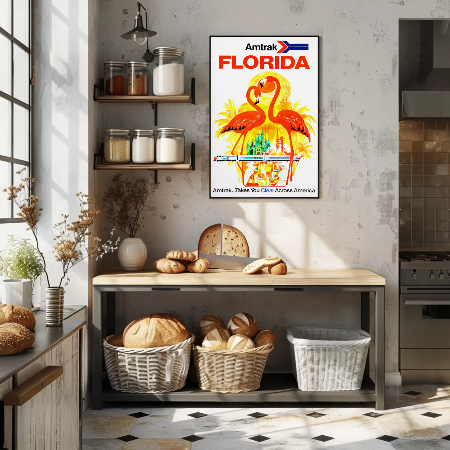 Amtrak Florida Vintage Poster