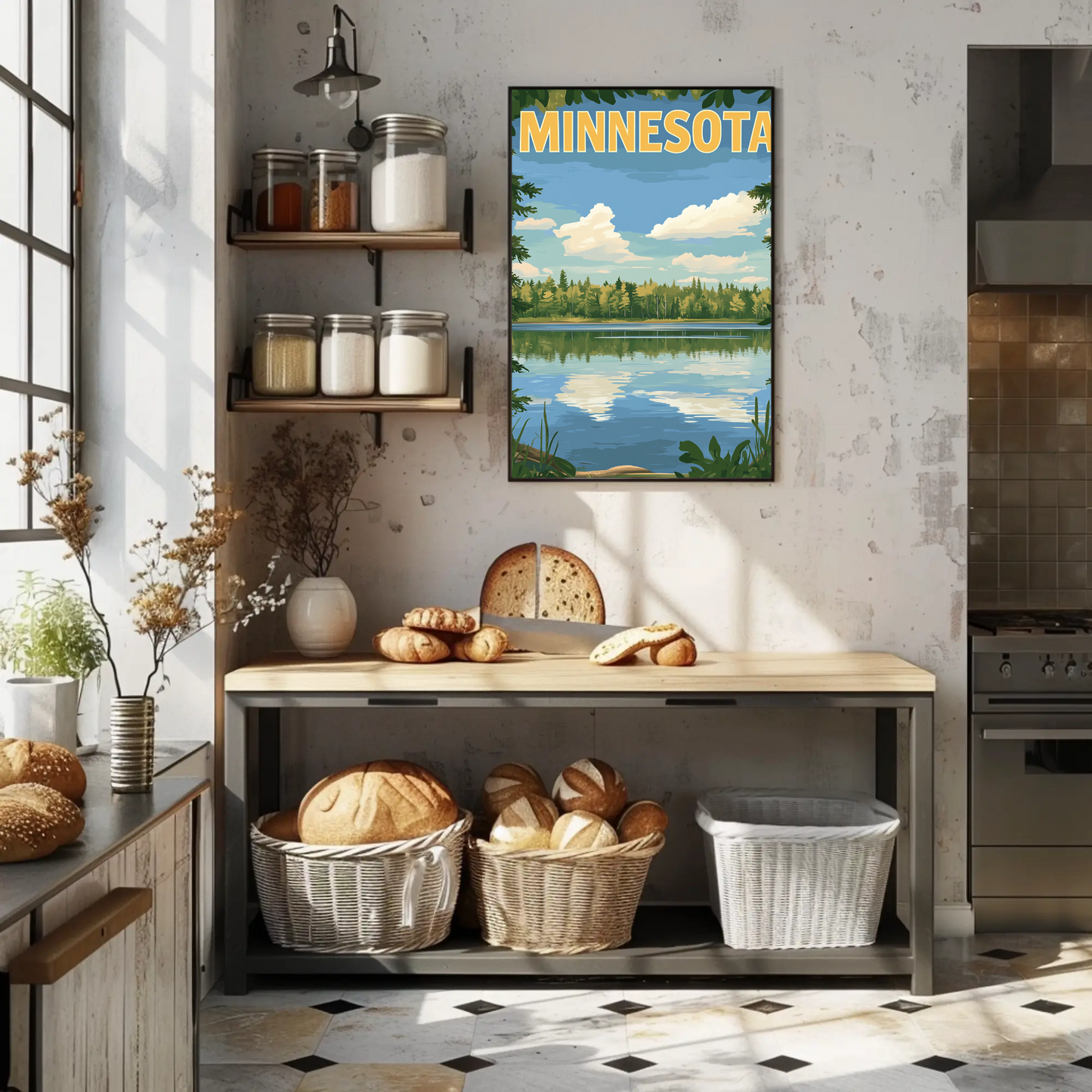 Minnesota’s Tranquil Lakes Vintage Travel Poster