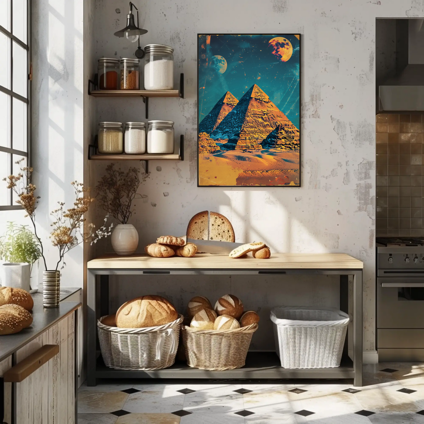 Pyramids of Giza Vintage Travel Poster