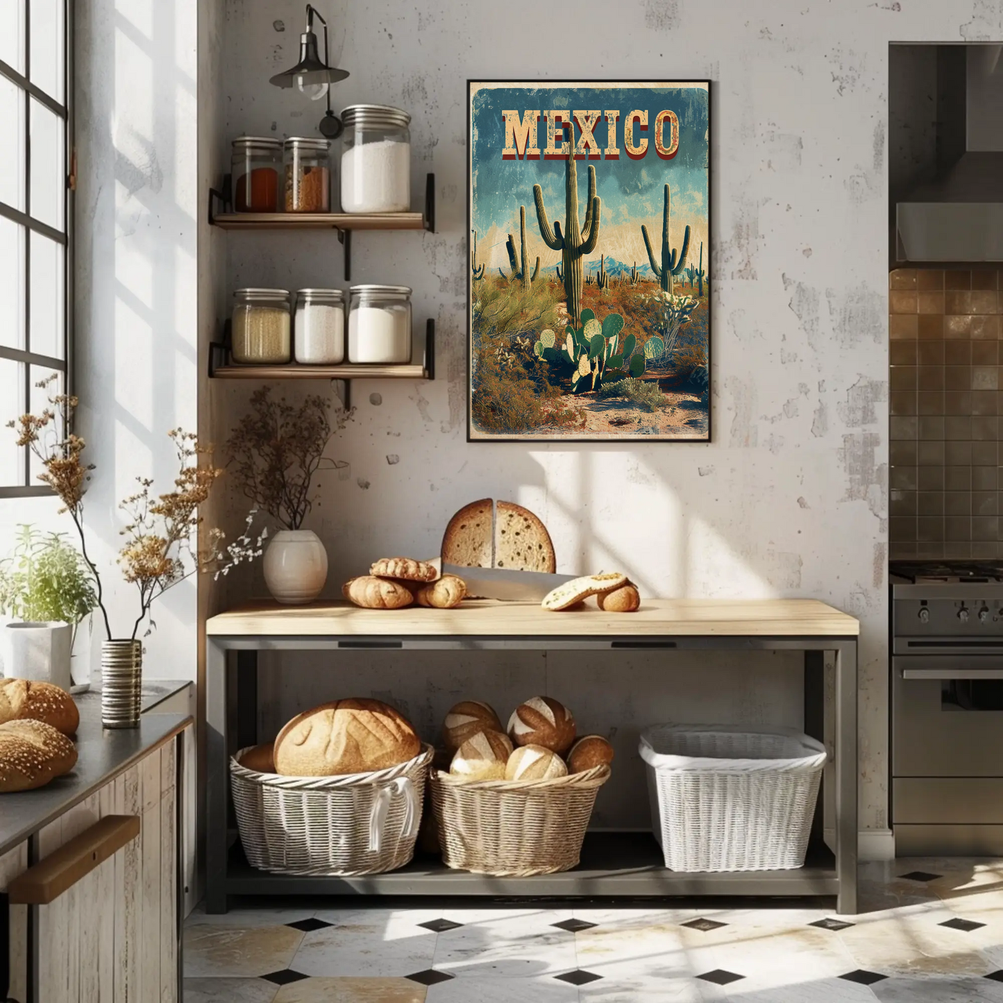 Mexico Desert Vintage Poster