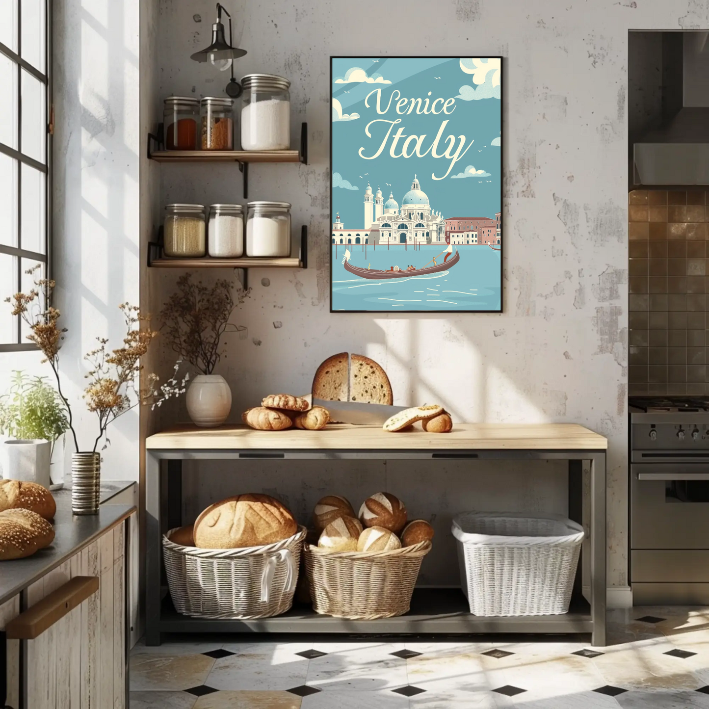 Venice, Italy - Gondola Vintage Style Poster