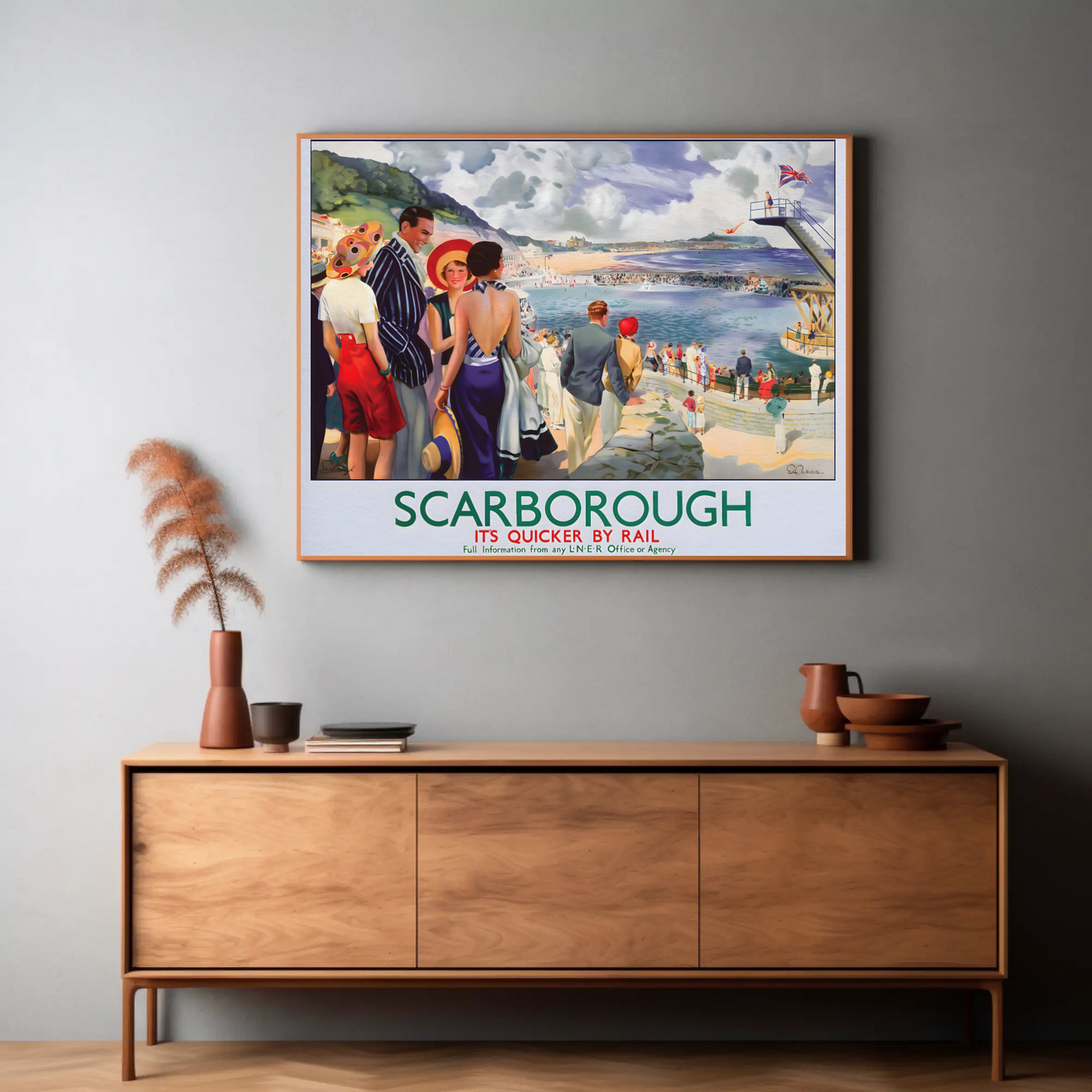 Scarborough - It's Quicker by Rail Poster