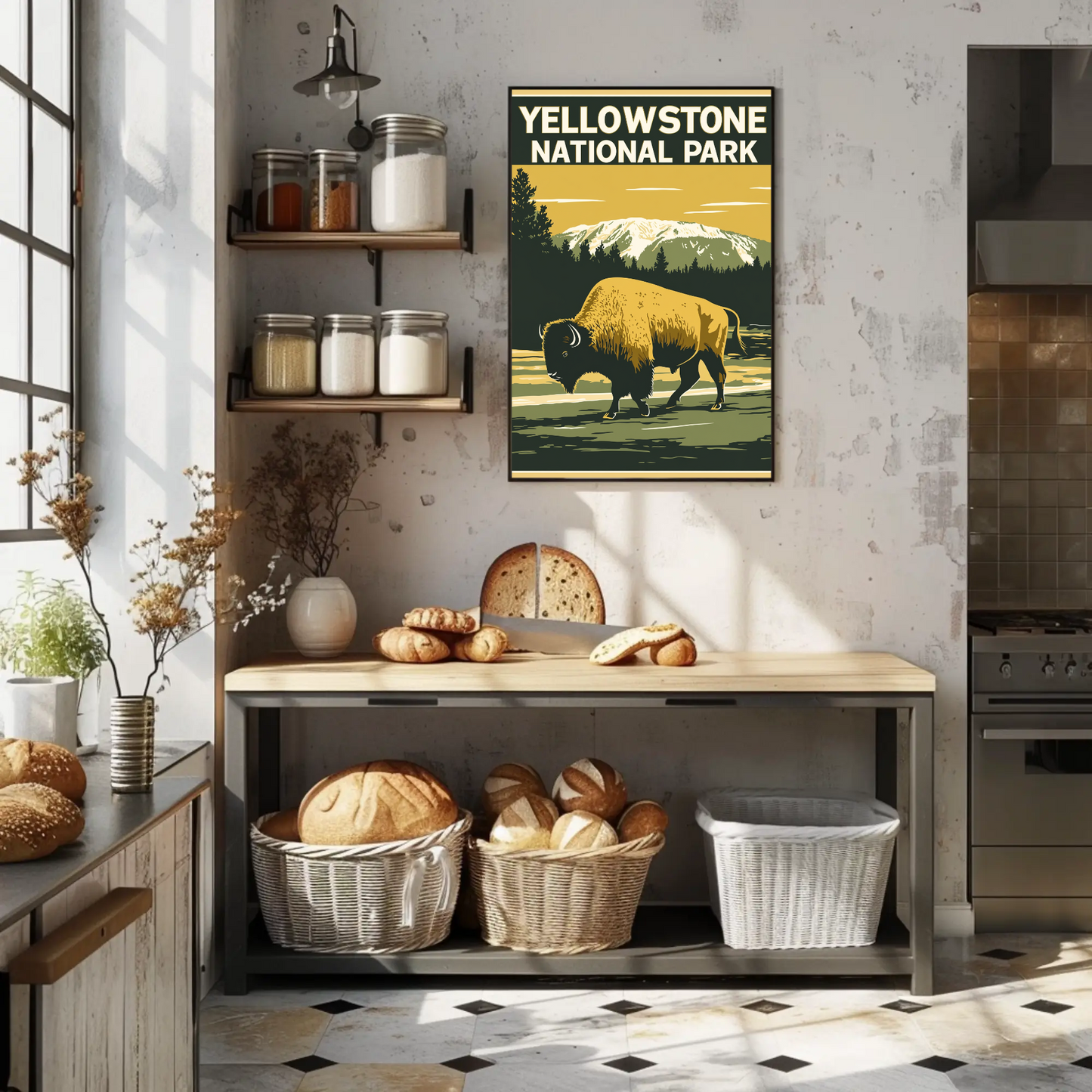 Yellowstone National Park Vintage Style Poster