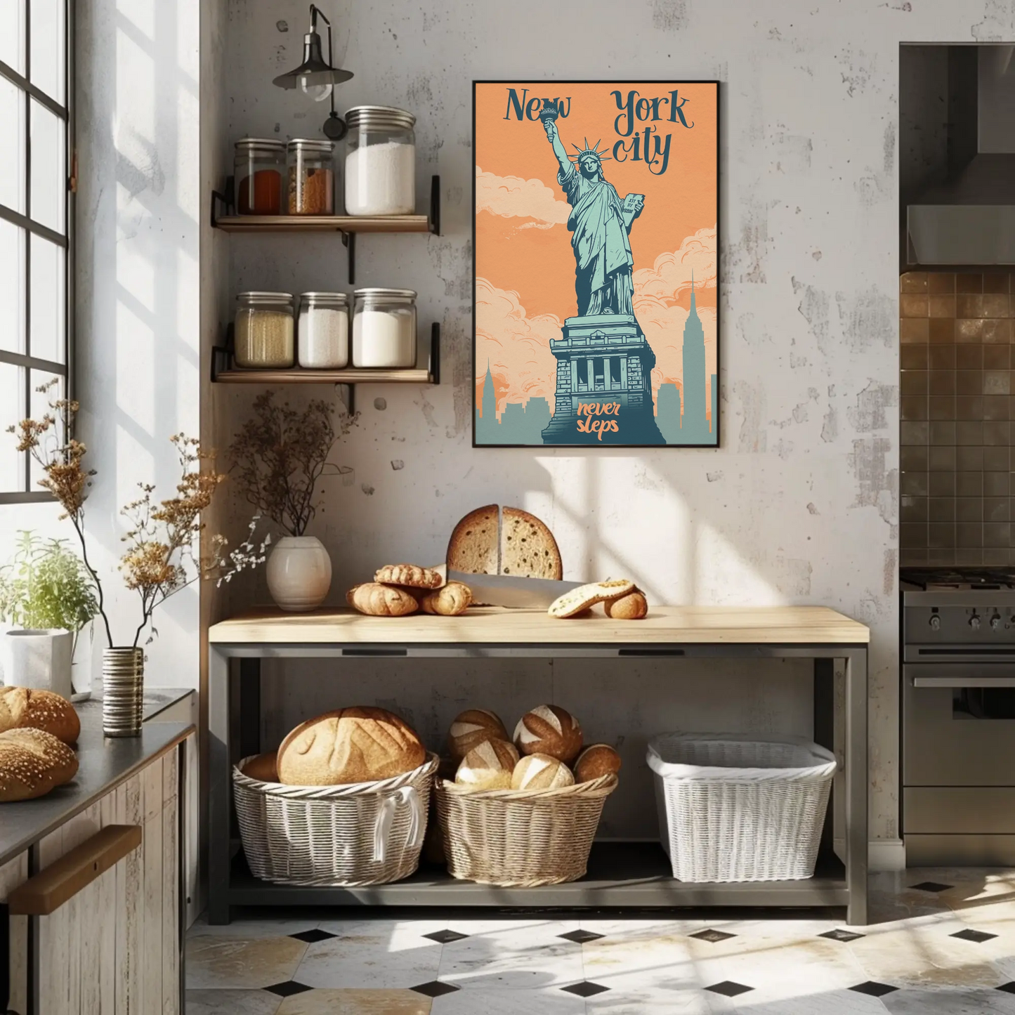 New York City Statue of Liberty Vintage Poster