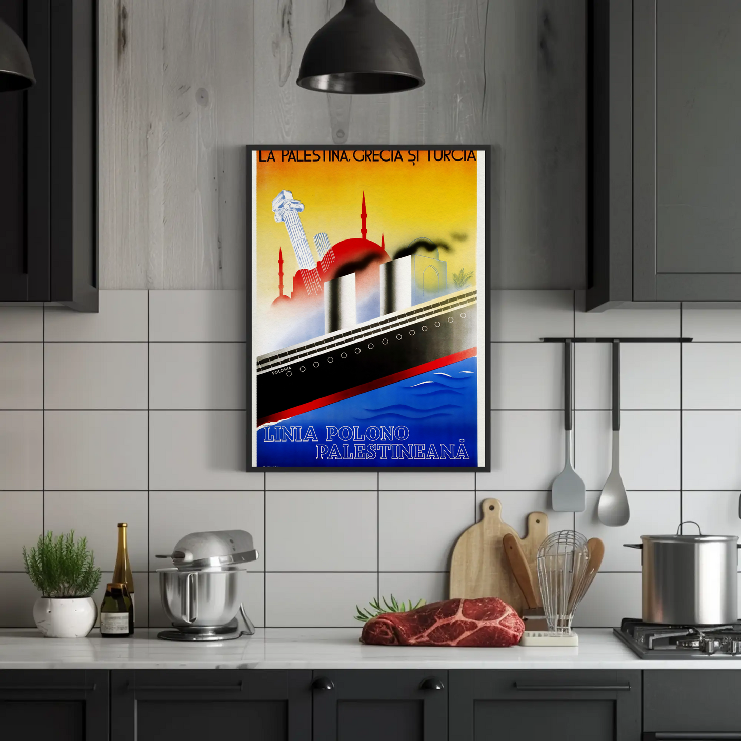 Poland Palestine Greece Turkey Cruise Vintage Poster