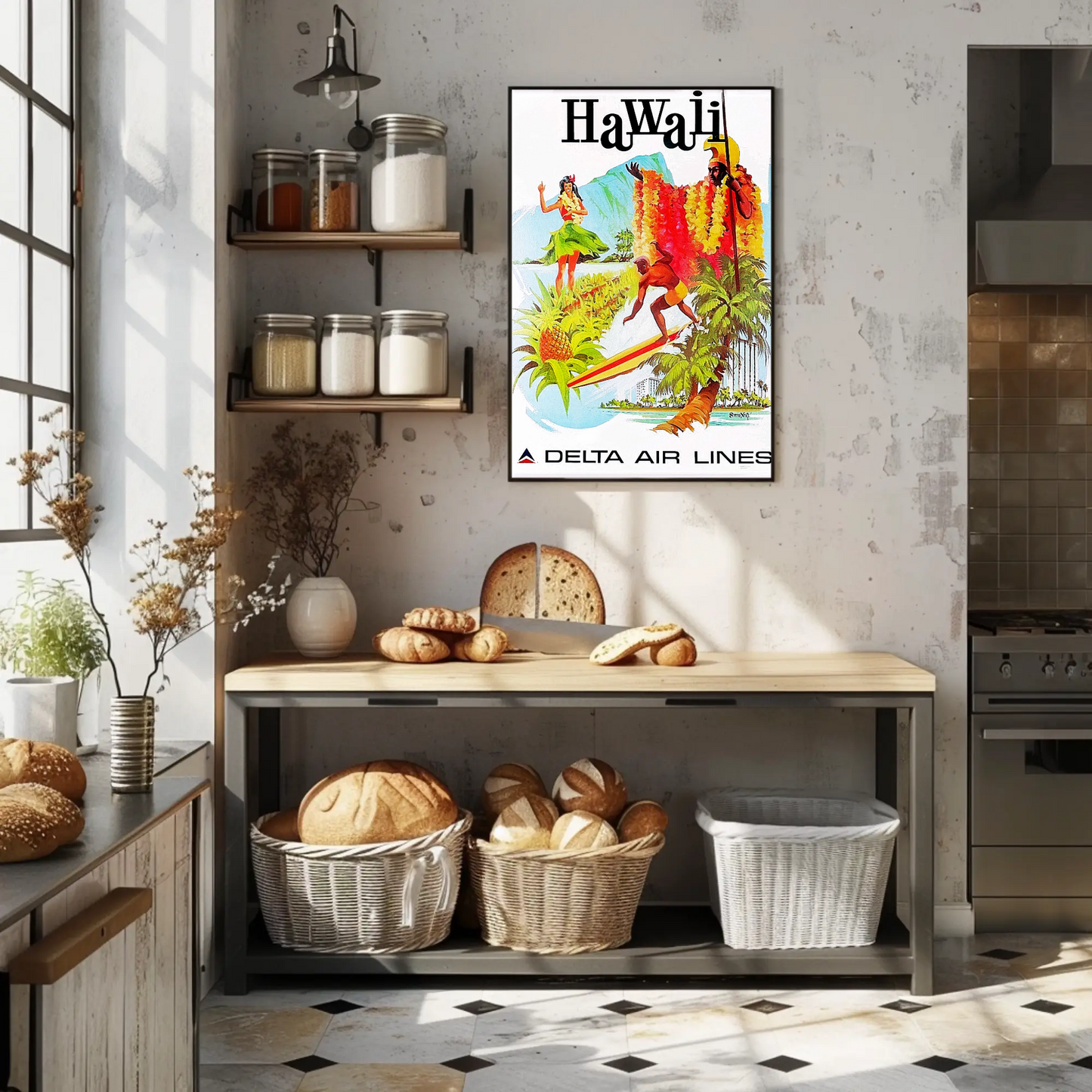 Hawaii Air Lines Travel Poster