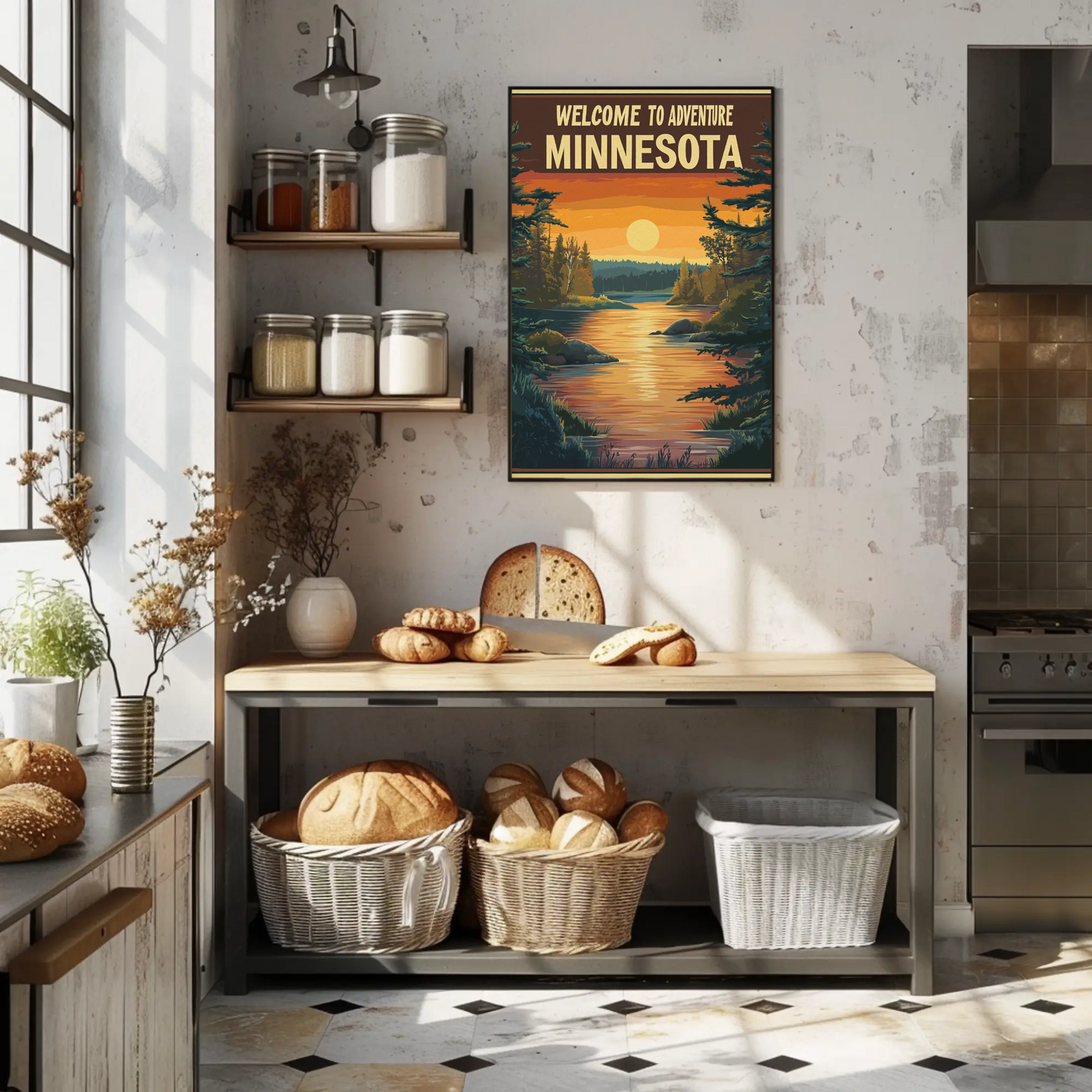 Welcome to Adventure - Minnesota Vintage Travel Poster