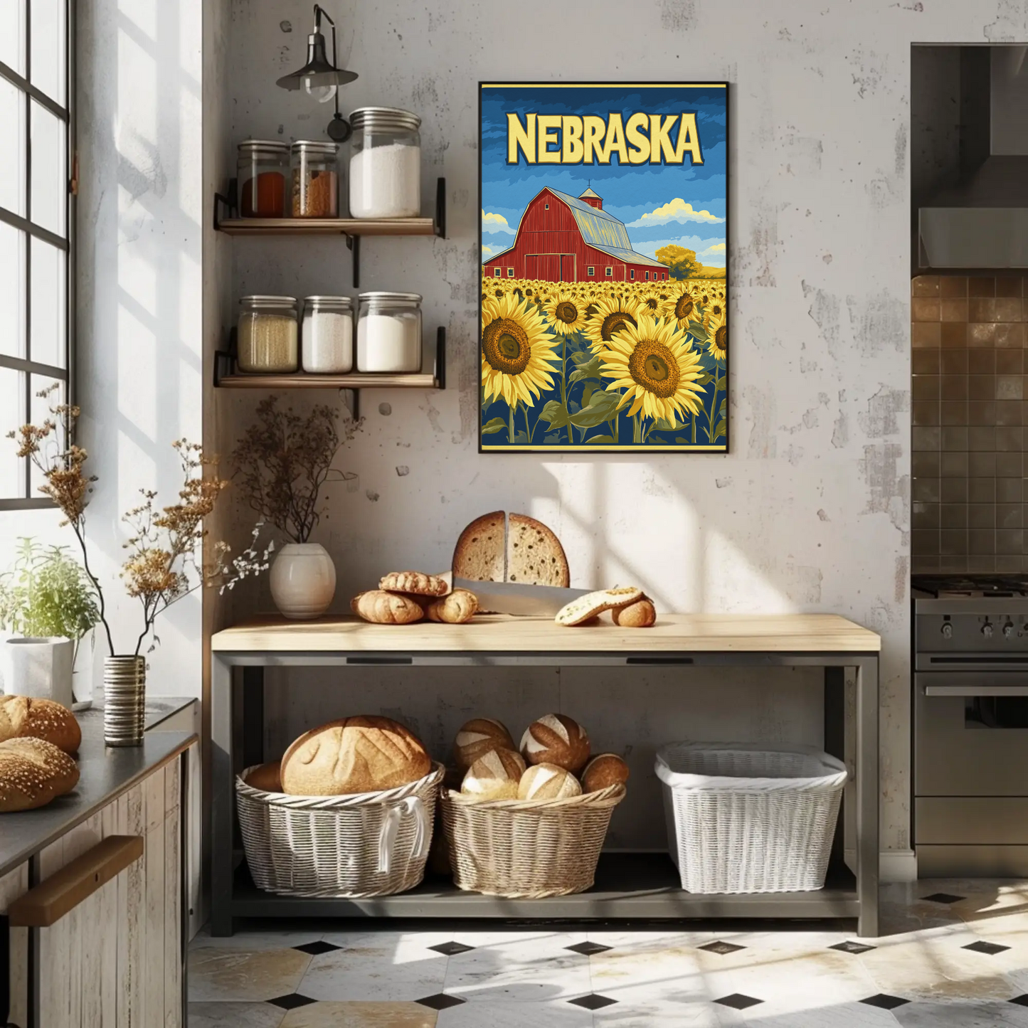 Nebraska Sunflower Fields Poster