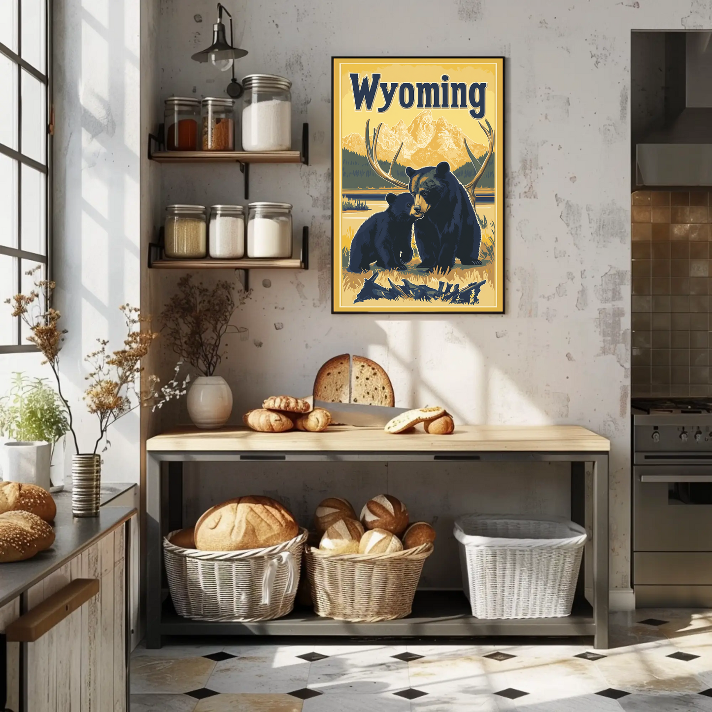 Wyoming Black Bear Vintage Poster