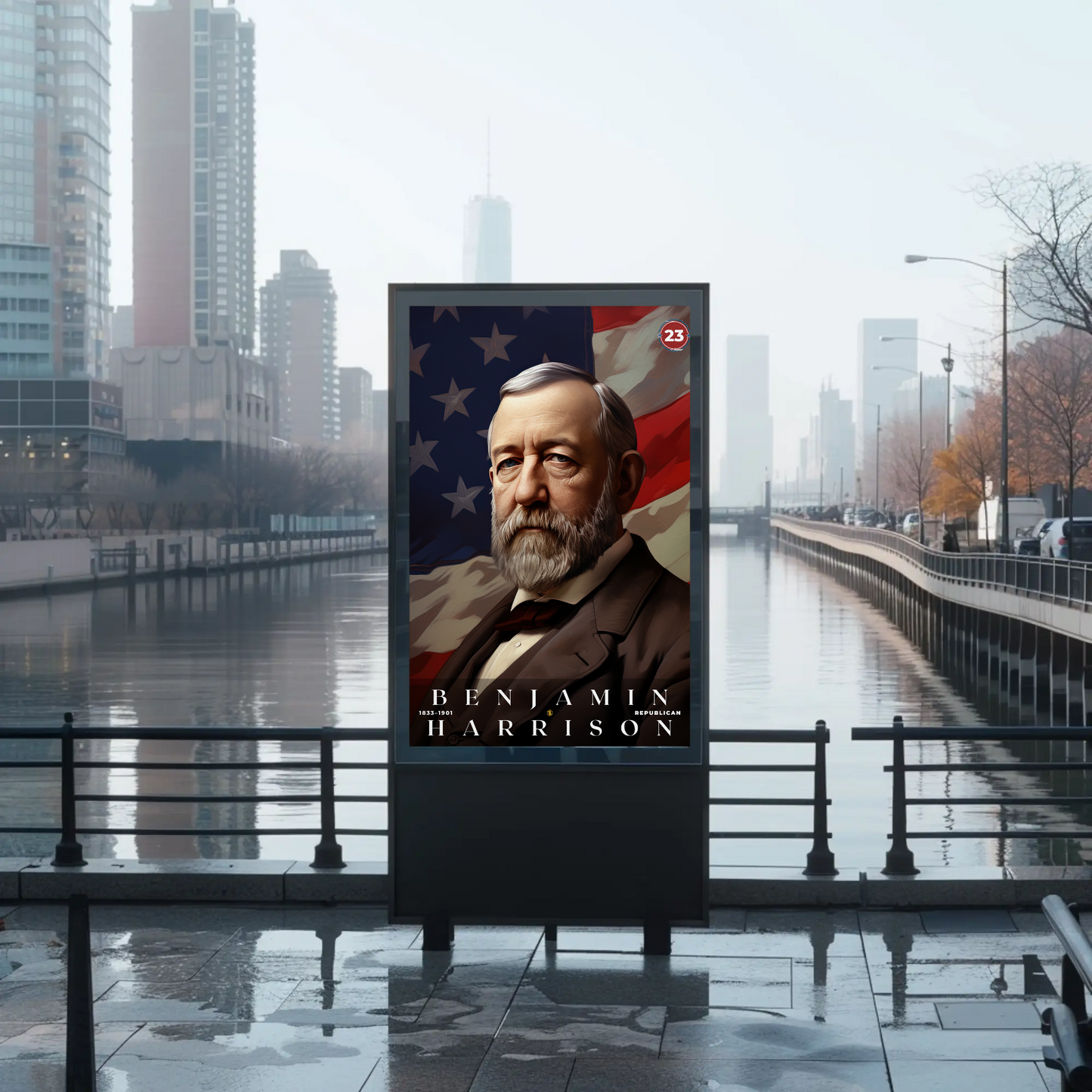 Benjamin Harrison 23rd President Of The United States Portrait