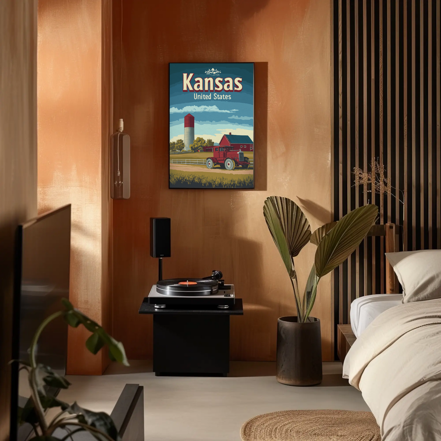 Kansas Farm Truck Vintage Poster