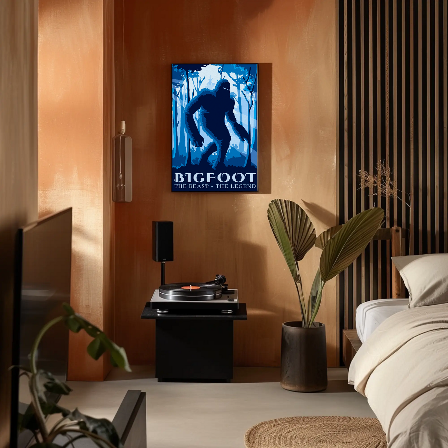 Bigfoot Silhouette Forest Legend Cryptid Poster Print