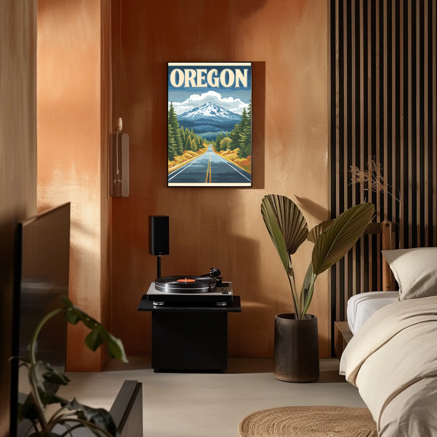 Oregon Vintage Poster - Scenic Mountain Road