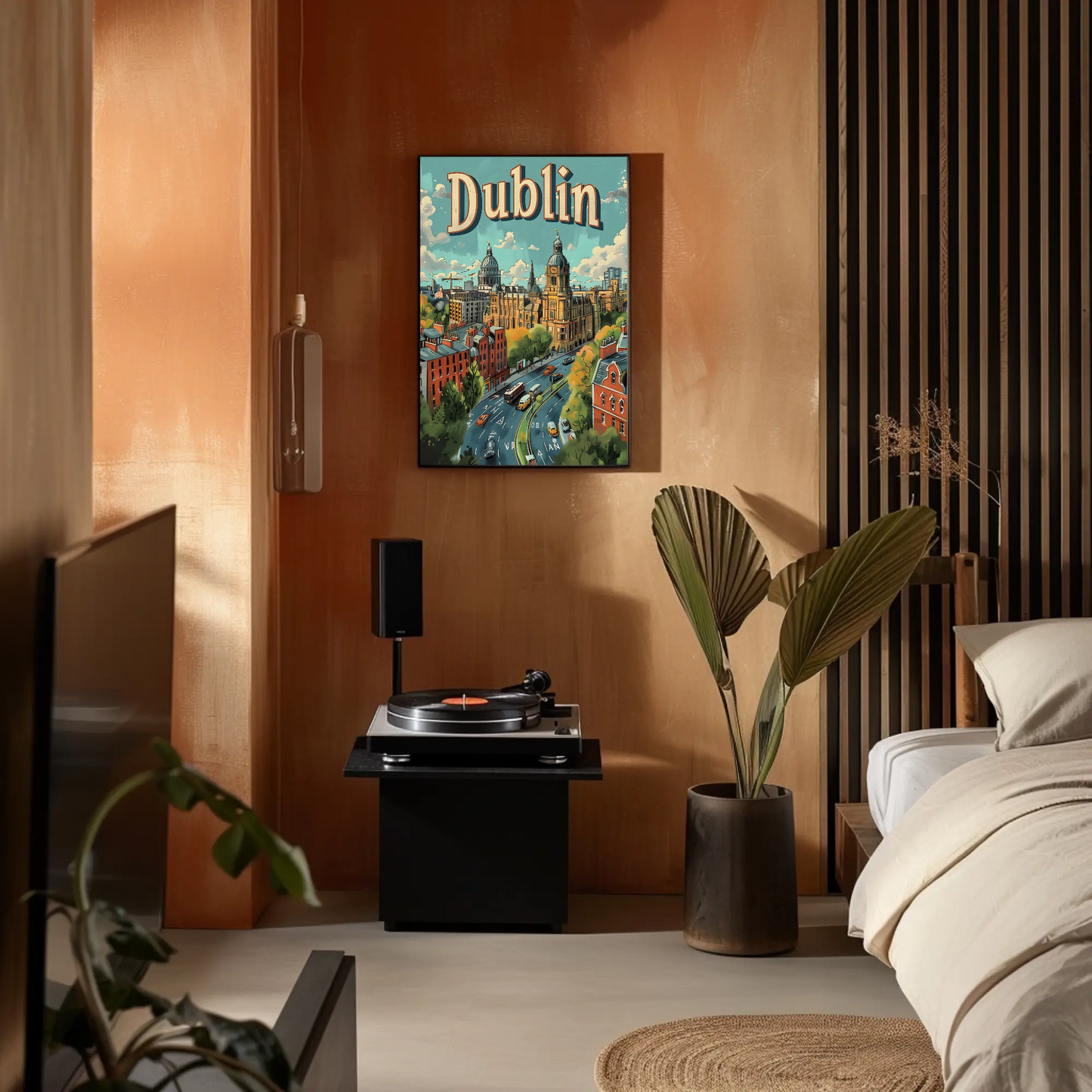 Vintage Poster - Dublin Skyline View