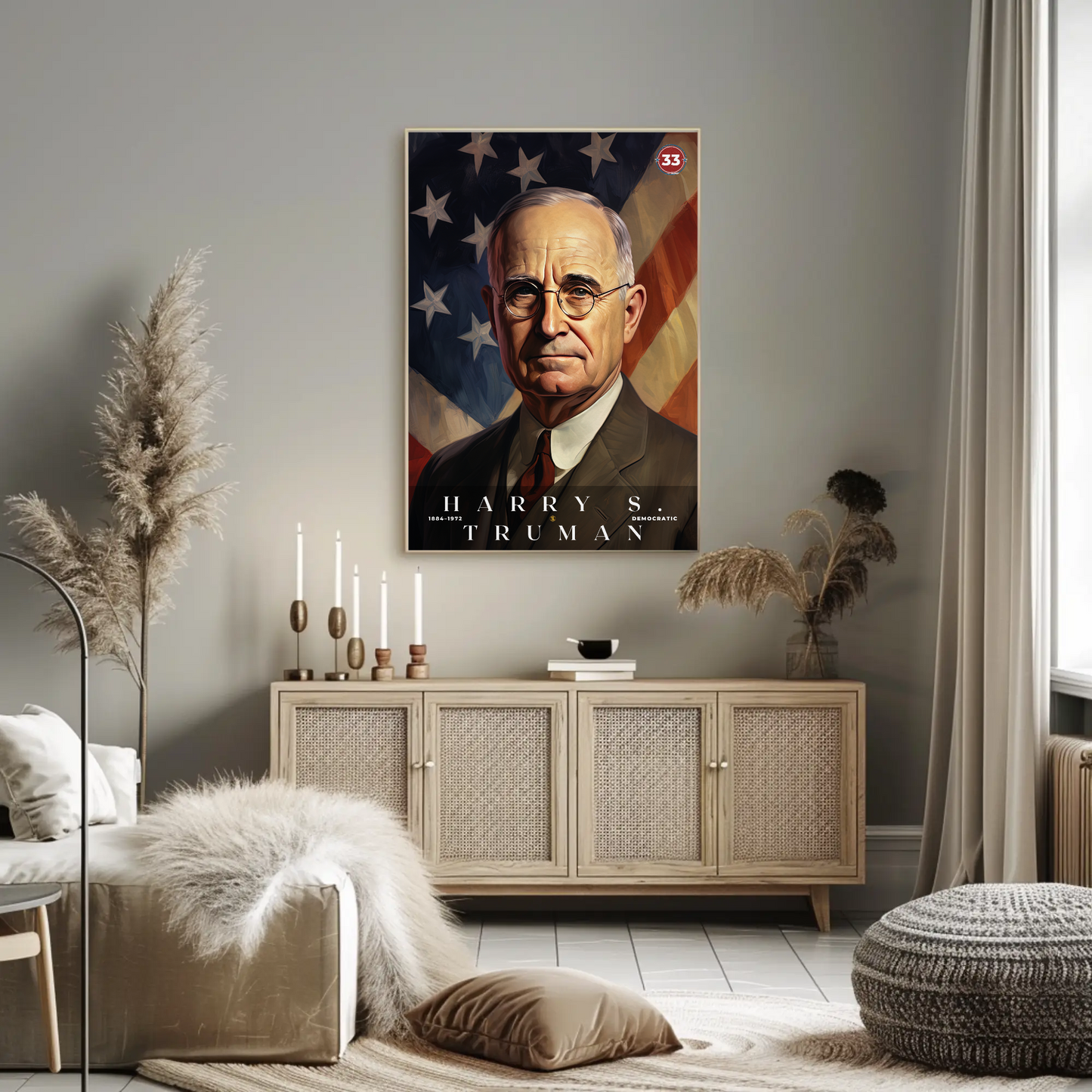 Harry Truman 33rd President Of The United States Portrait