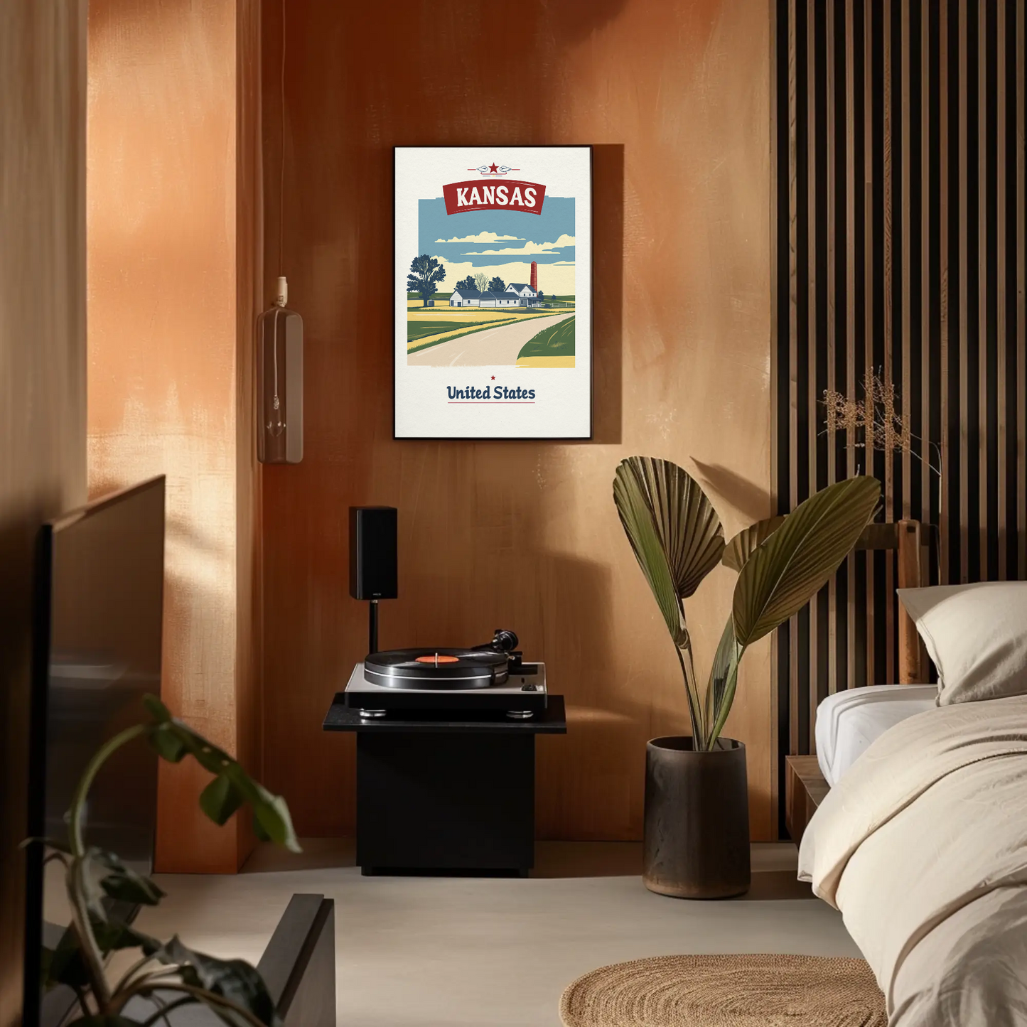 Kansas Country Road Vintage Poster