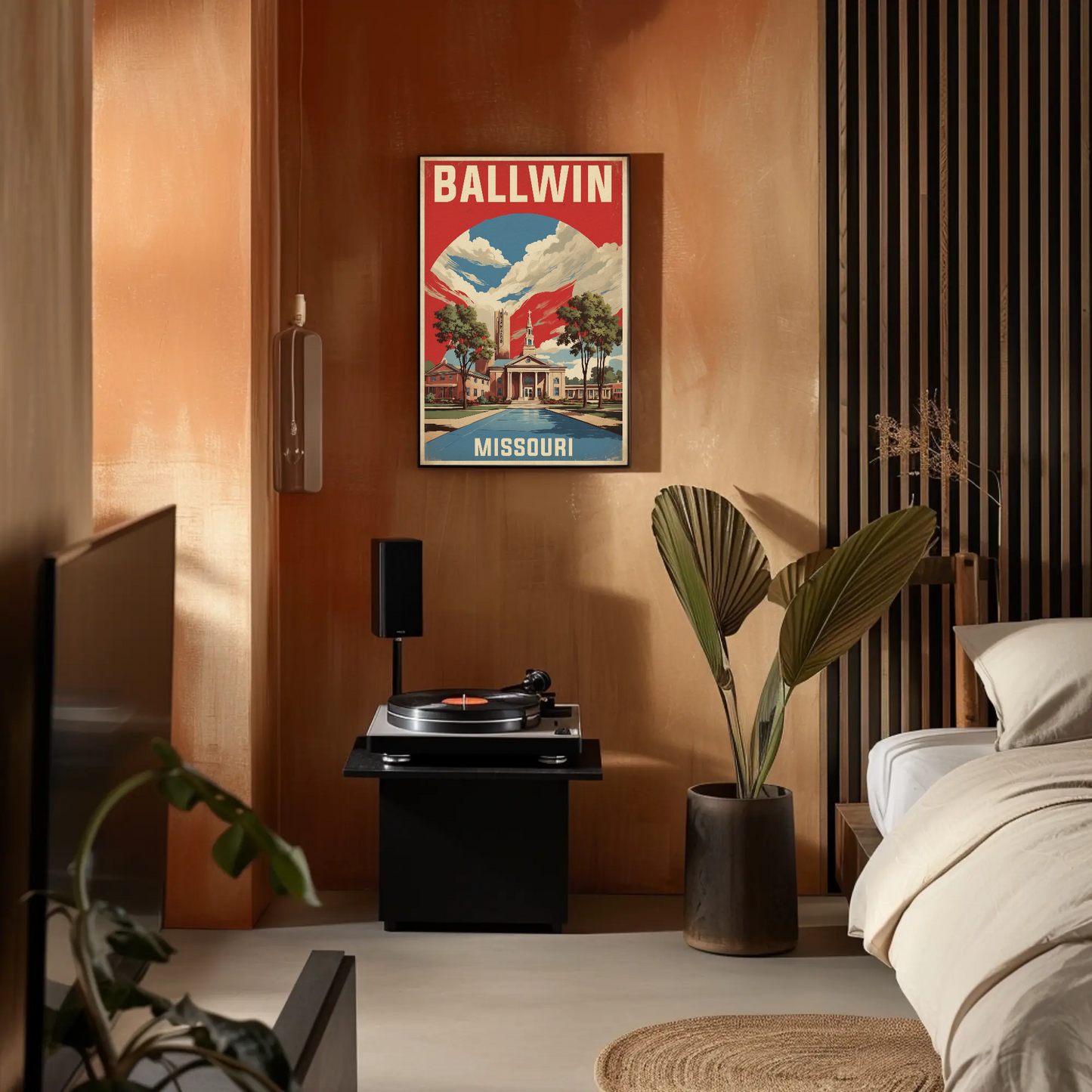 Ballwin Missouri Church Centerpiece Vintage Travel Poster
